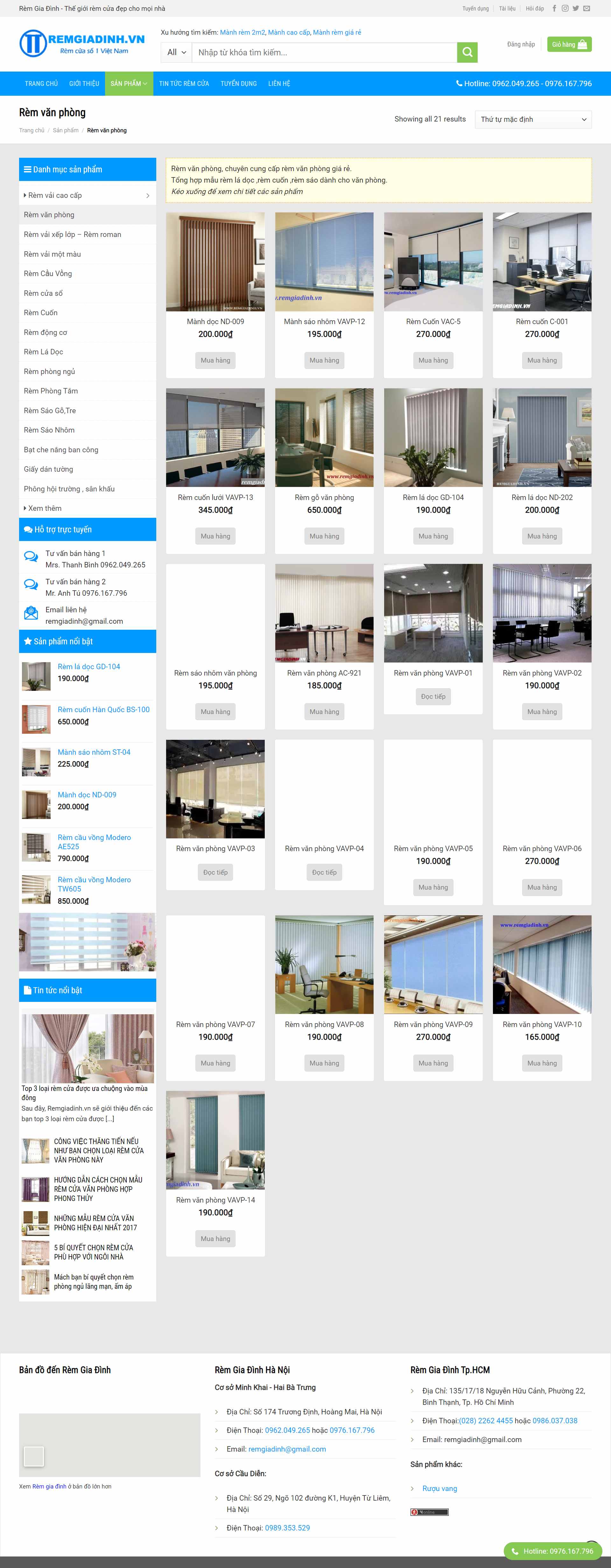 Thiết kế Web mành rèm remgiadinh.vn