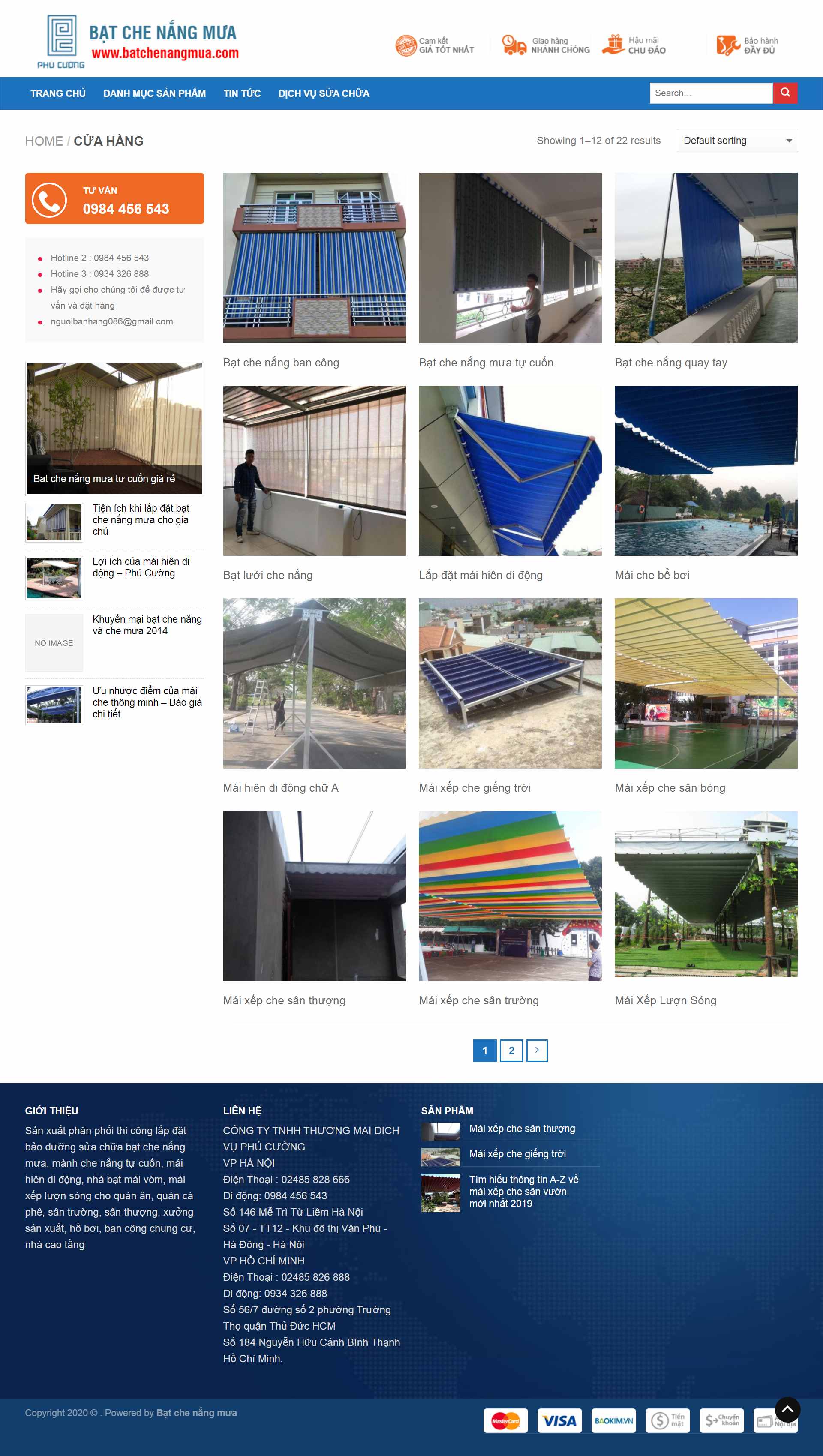 Thiết kế Web mái hiên di động batchenangmua.com