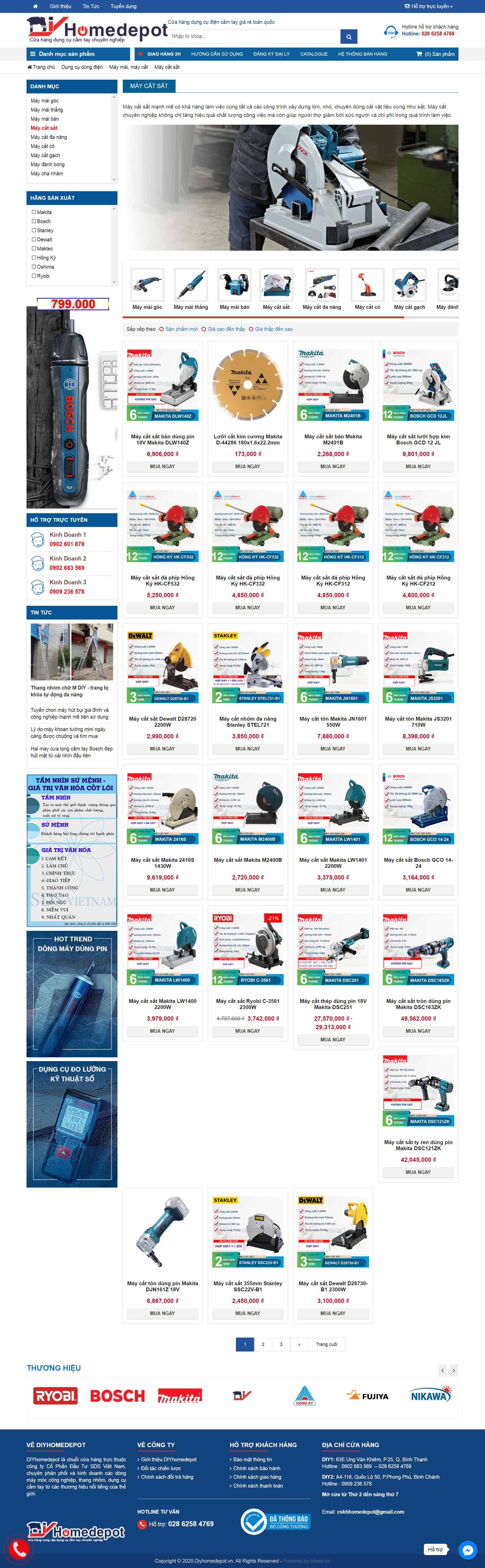 Thiết kế Web máy cắt diyhomedepot.vn