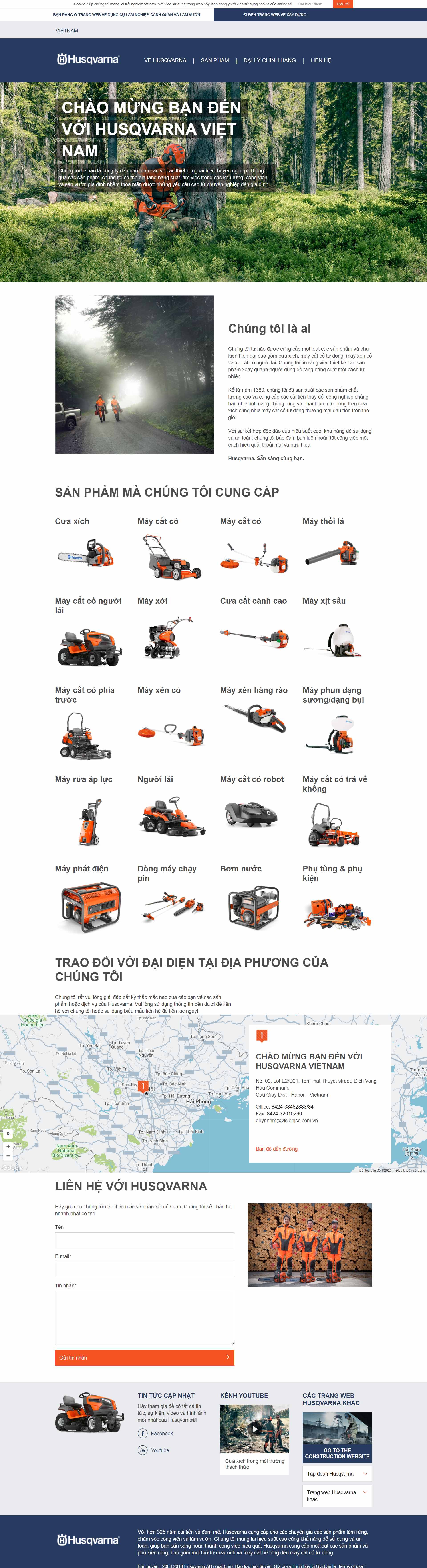 Thiết kế Web máy cắt husqvarna.com