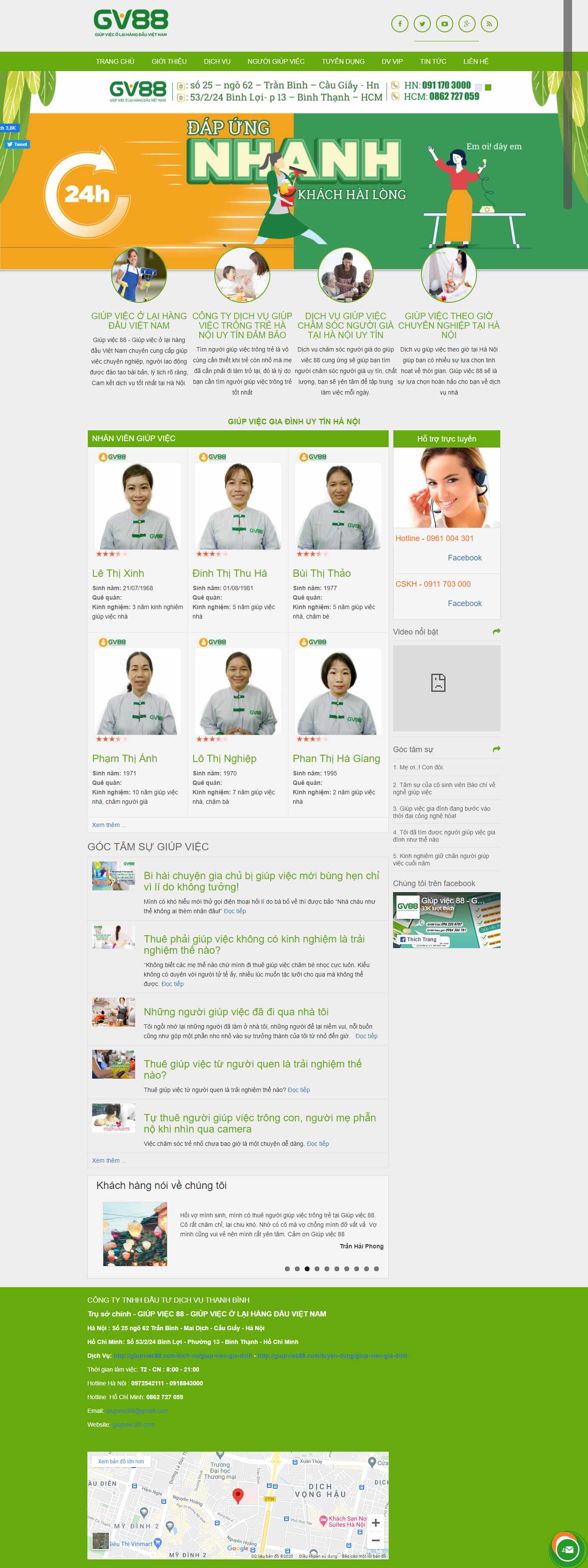 Thiết kế Web giúp việc giupviec88.com