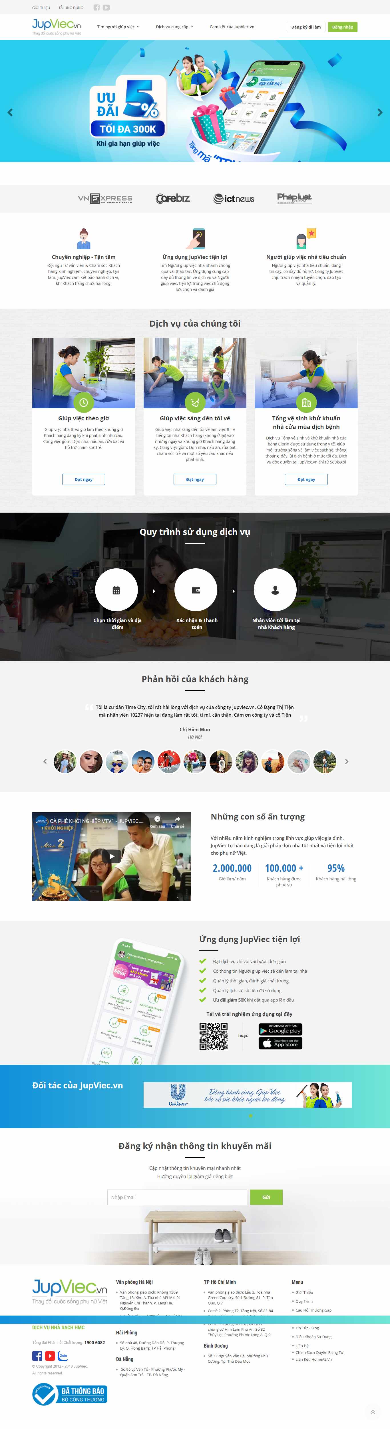 Thiết kế Web giúp việc jupviec.vn