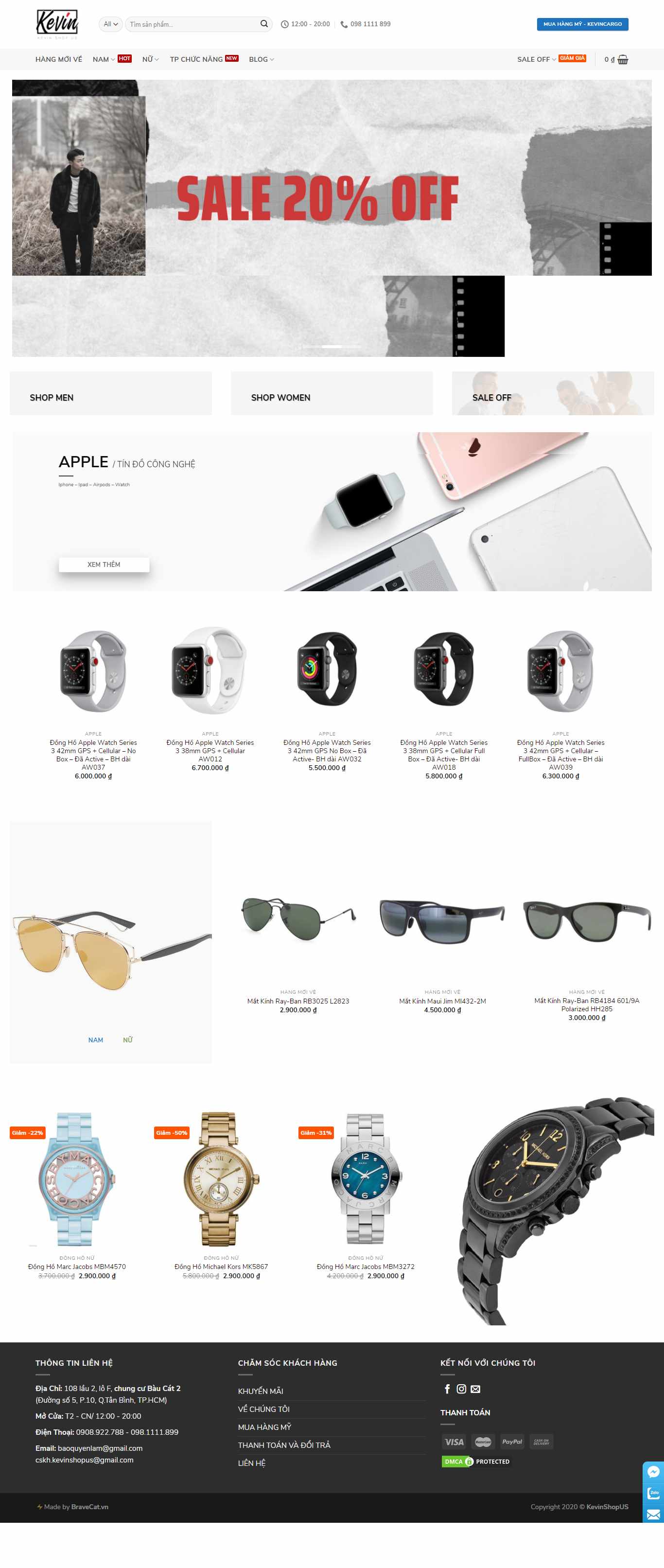 Thiết kế Web hàng xách tay kevinshopus.com