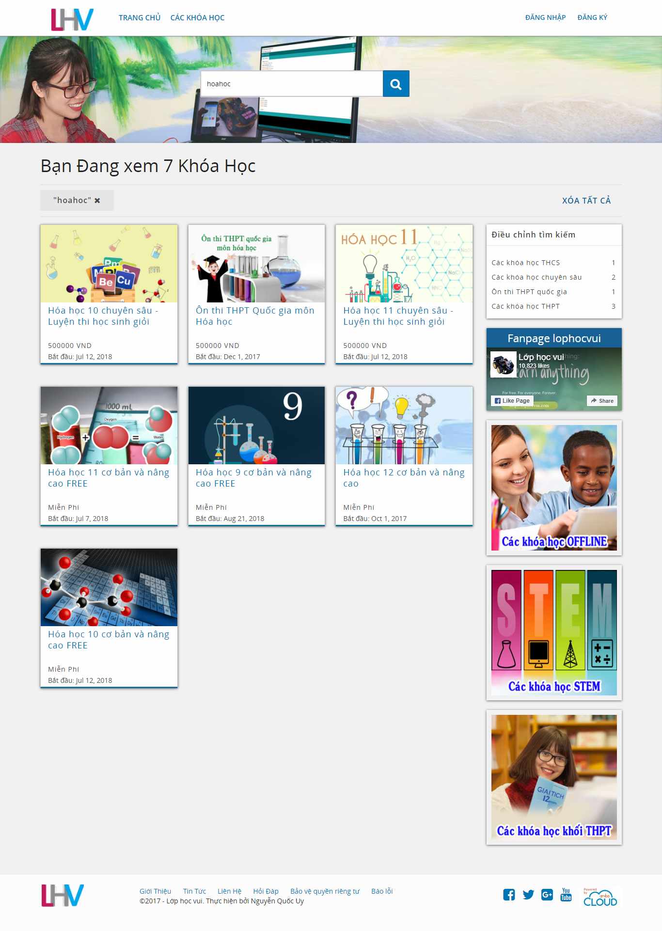 Thiết kế Web hóa học courses.lophocvui.com