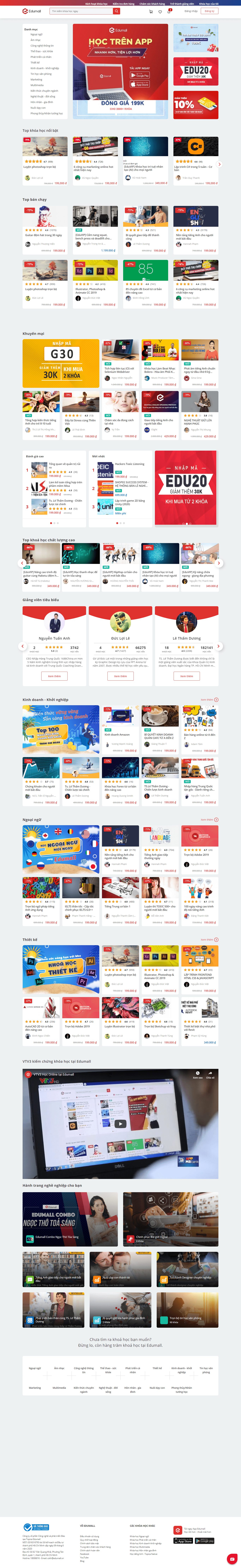 Thiết kế Web khóa học online edumall.vn