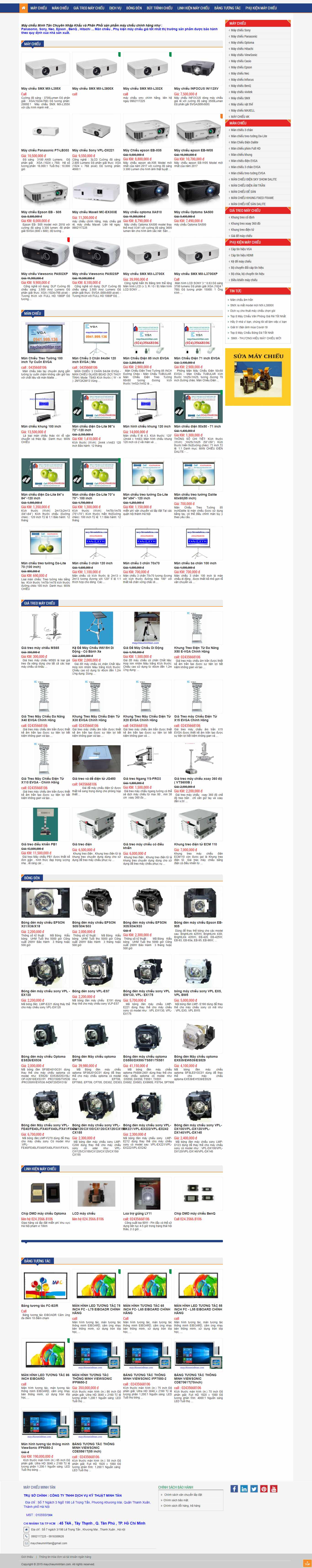 Thiết kế Web máy chiếu maychieuminhtan.com