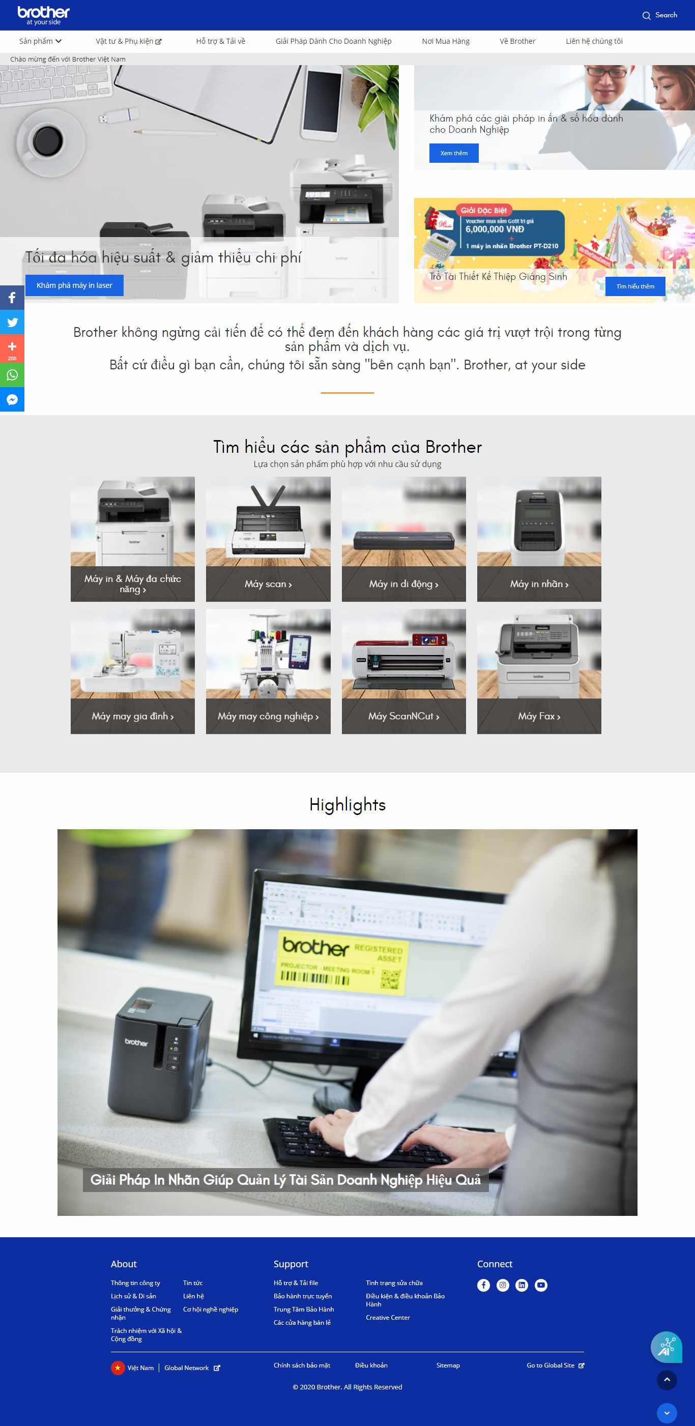 Thiết kế Web máy in brother.com.vn