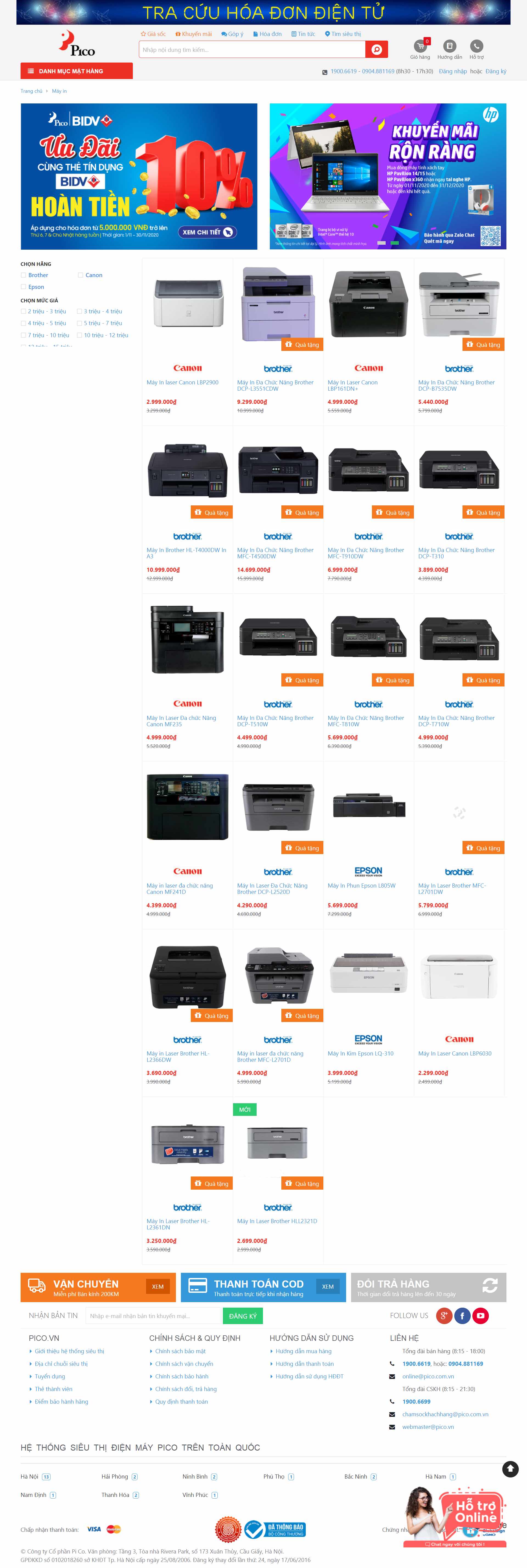 Thiết kế Web máy in pico.vn