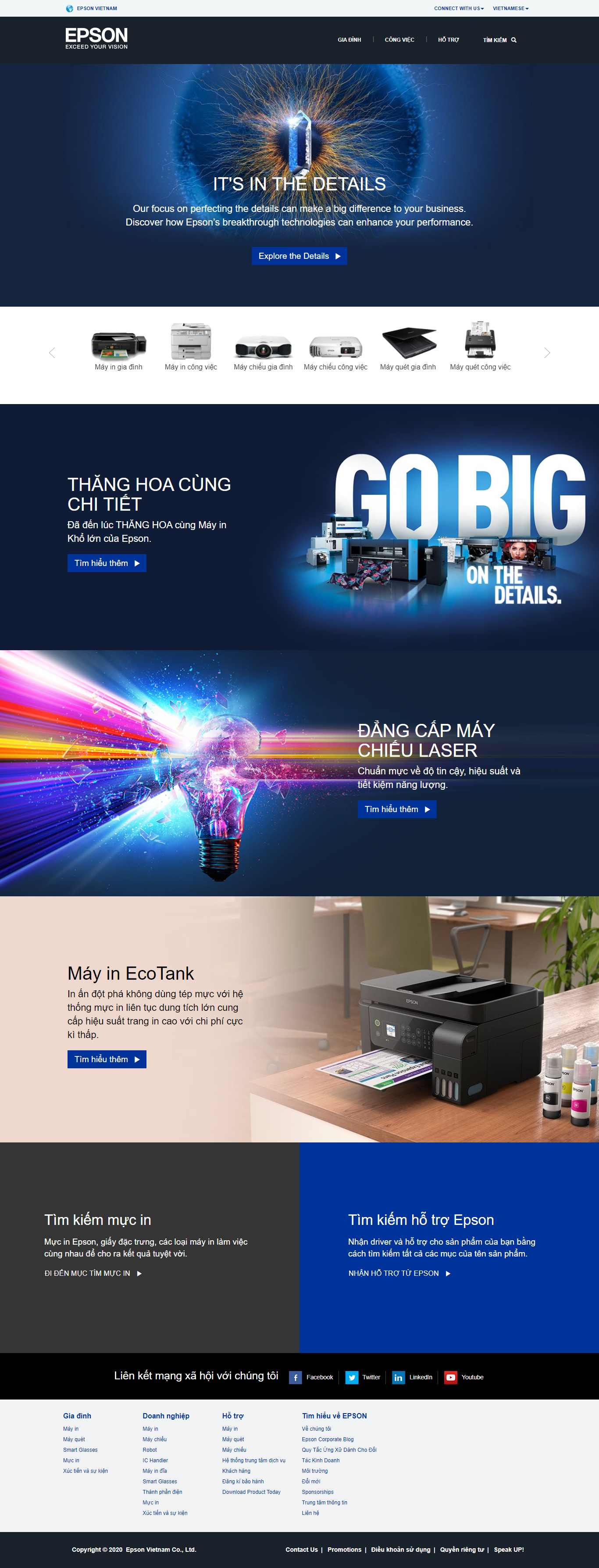 Thiết kế Web máy in epson.com.vn