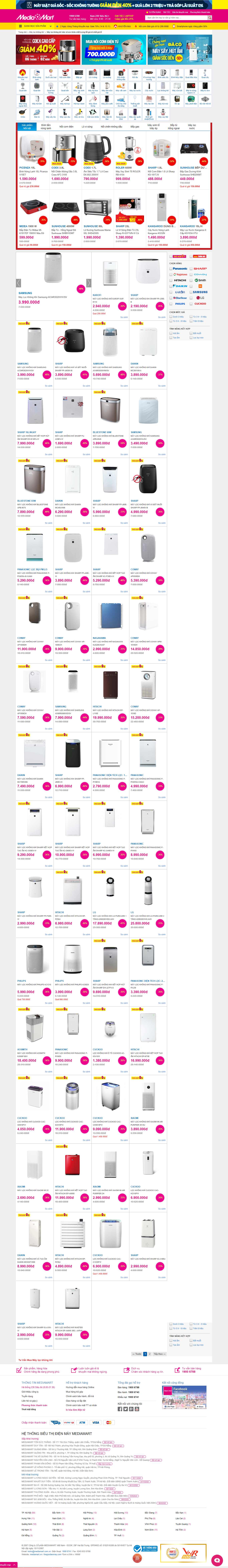 Thiết kế Web máy lọc khí mediamart.vn