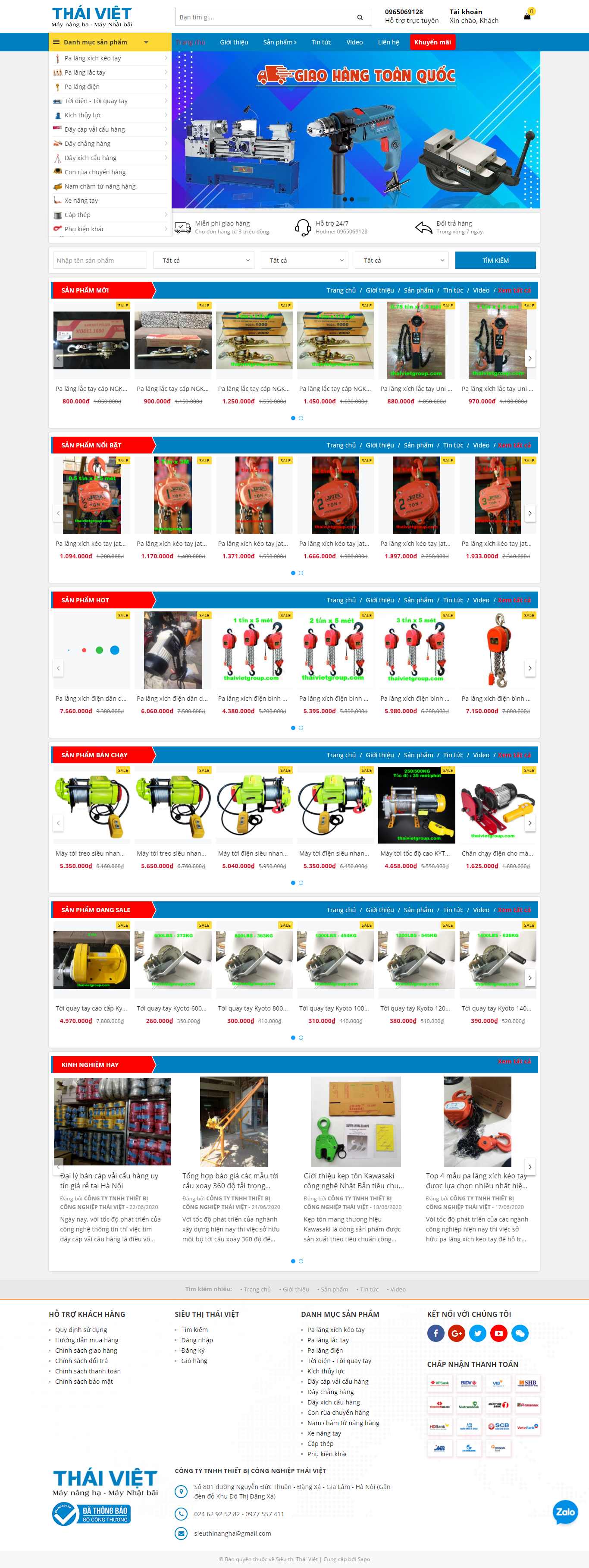 Thiết kế Web máy móc thaivietgroup.com