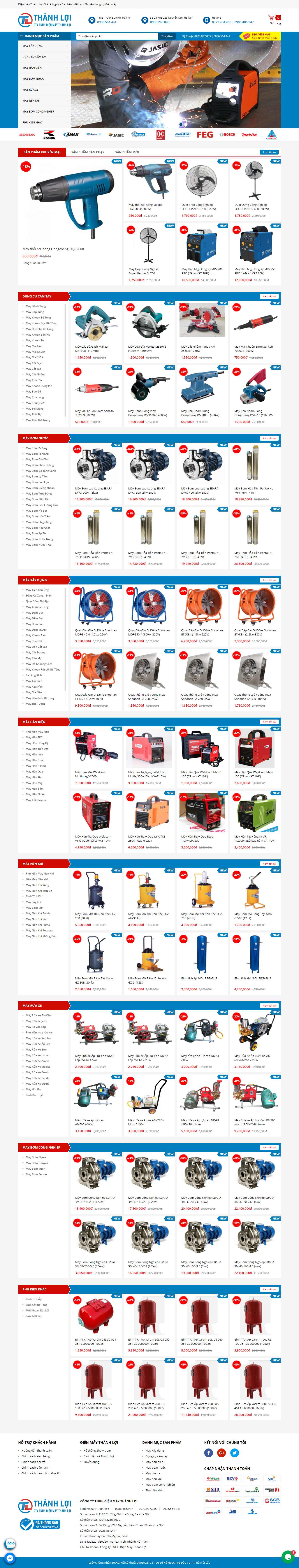 Thiết kế Web máy móc dienmaythanhloi.vn