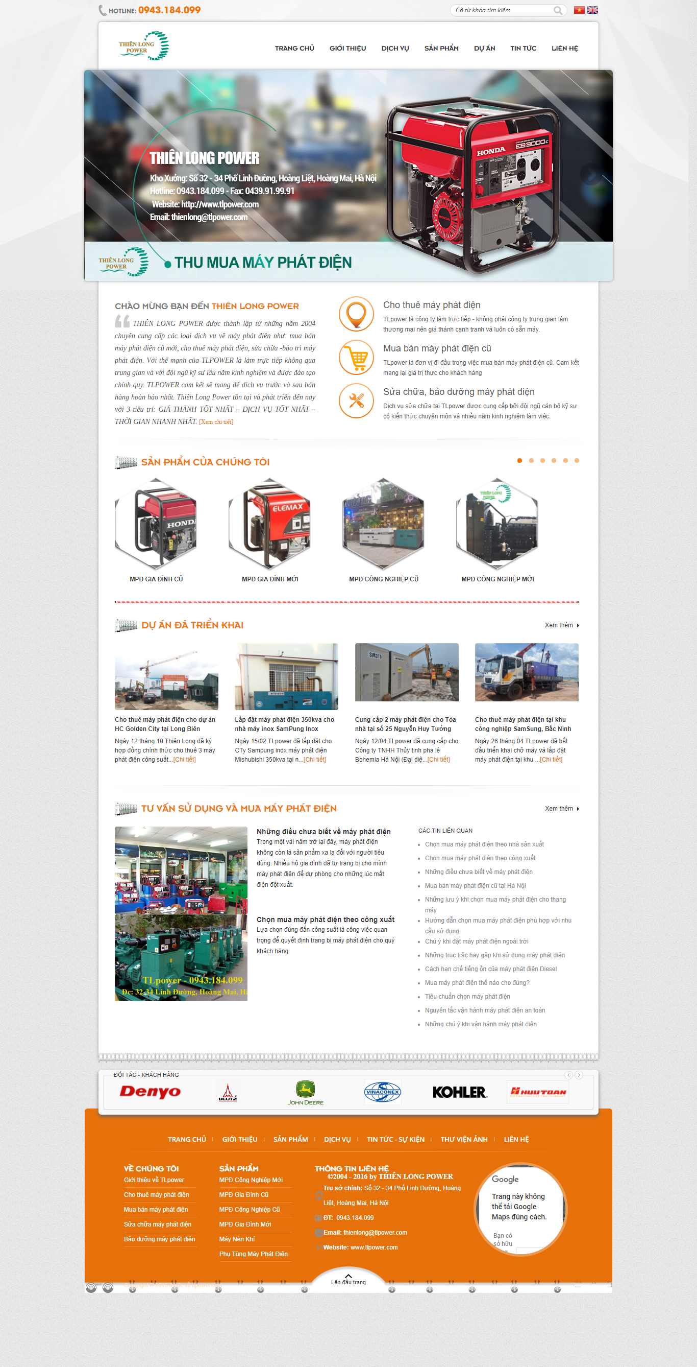 Thiết kế Web máy phát điện tlpower.com