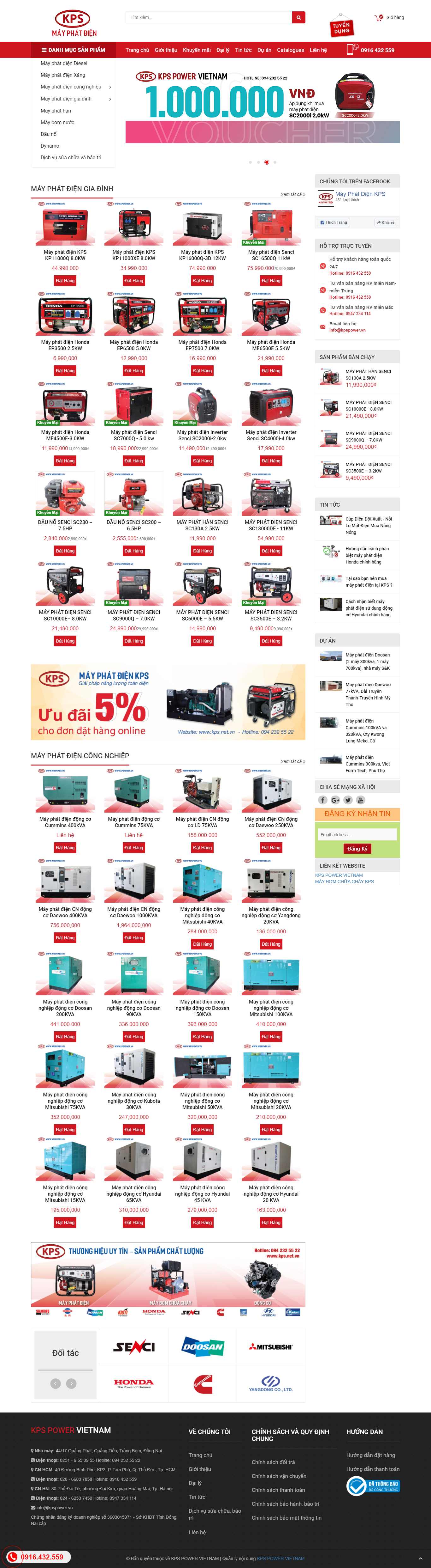 Thiết kế Web máy phát điện mayphatdienkps.vn