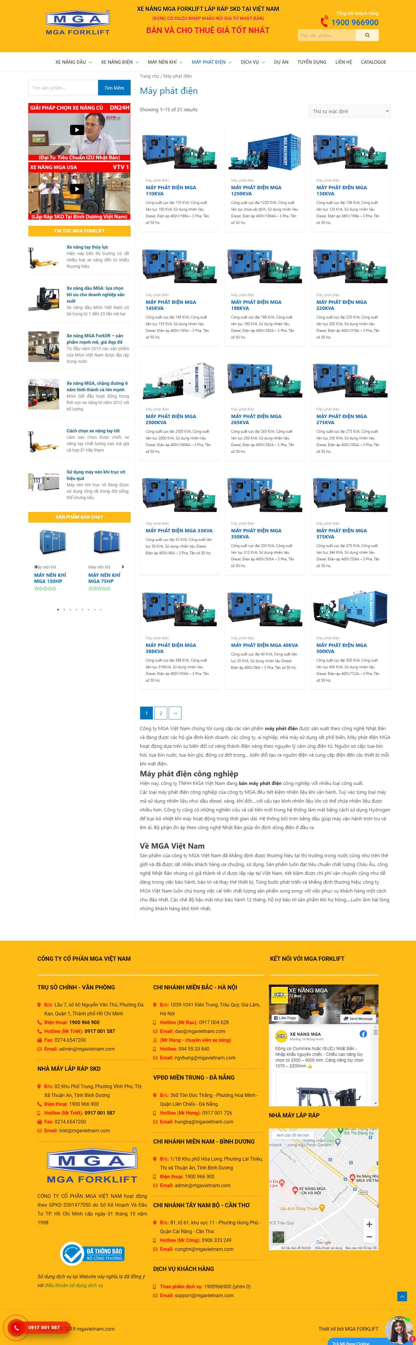 Thiết kế Web máy phát điện mgavietnam.com