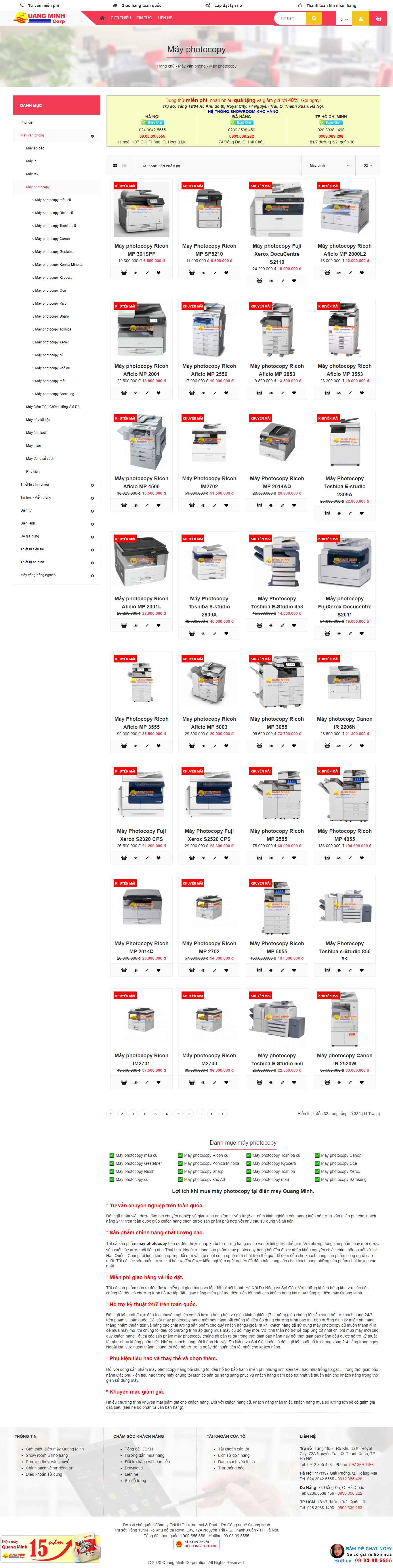 Thiết kế Web máy photocopy quangminh.vn