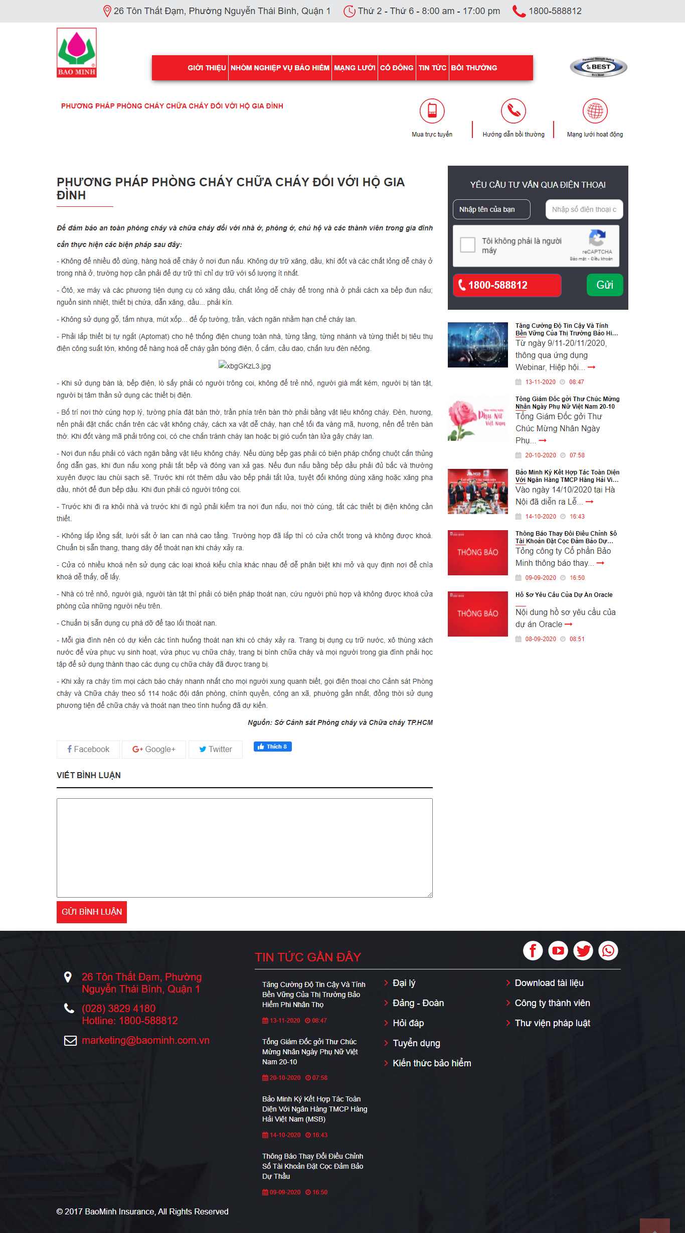 Thiết kế Web phòng cháy baominh.com.vn