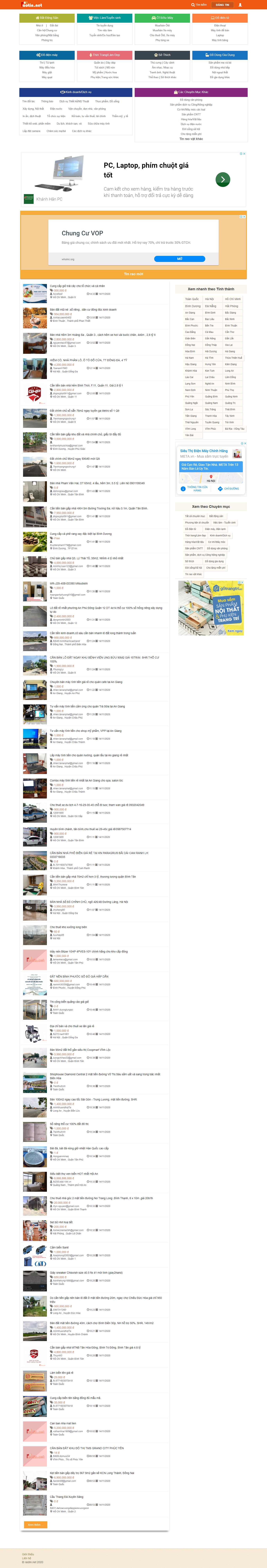 Thiết kế Web rao vặt raotin.net