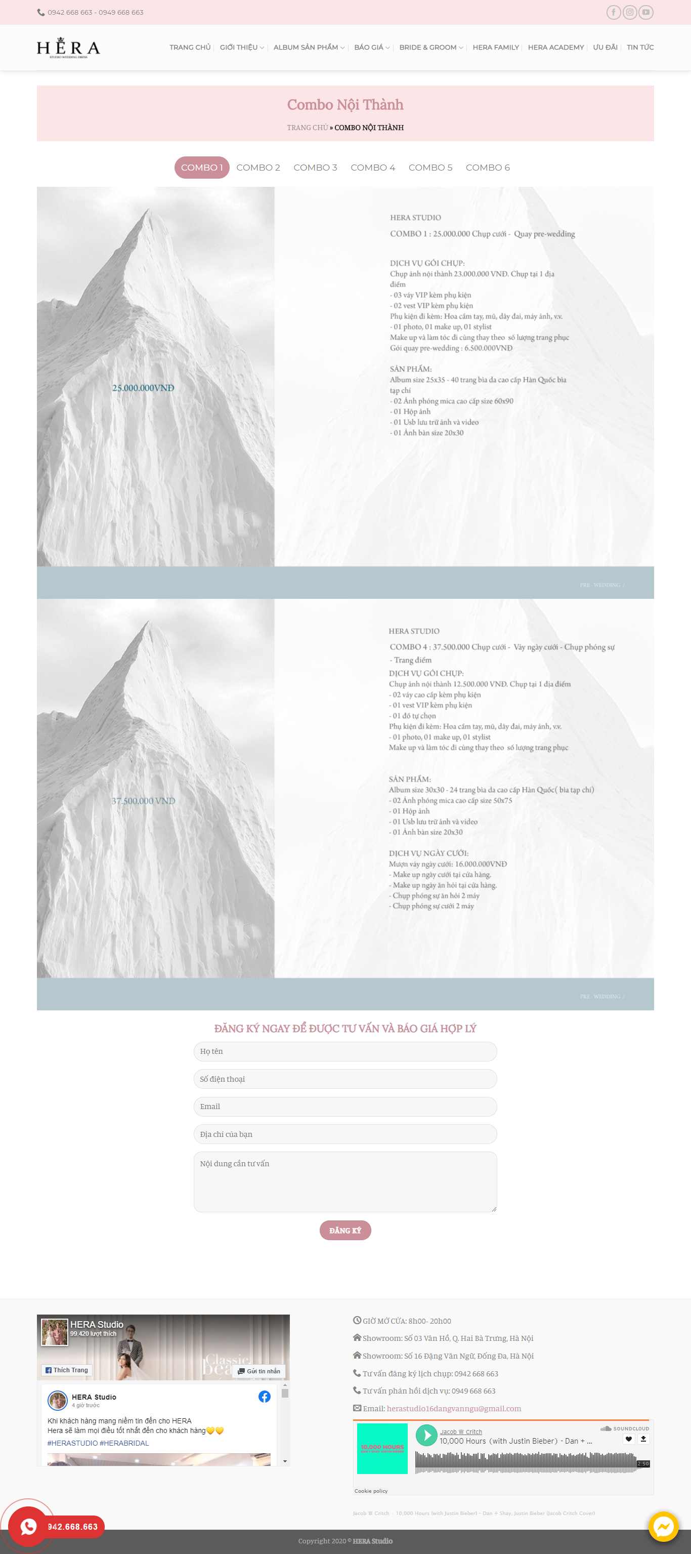 Thiết kế Web studio chụp ảnh cưới herastudio.vn