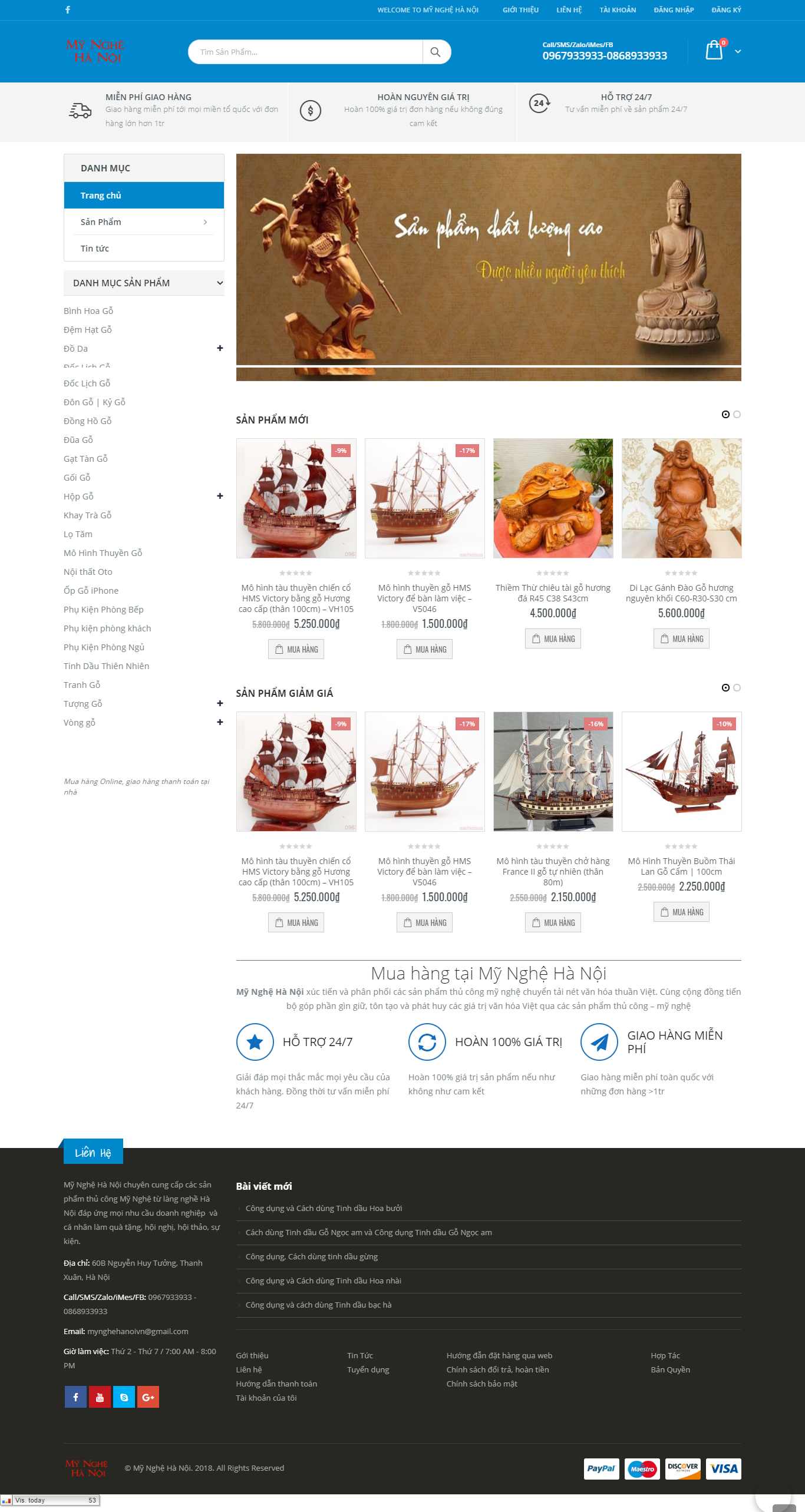 Thiết kế Web mỹ nghệ mynghehanoi.com