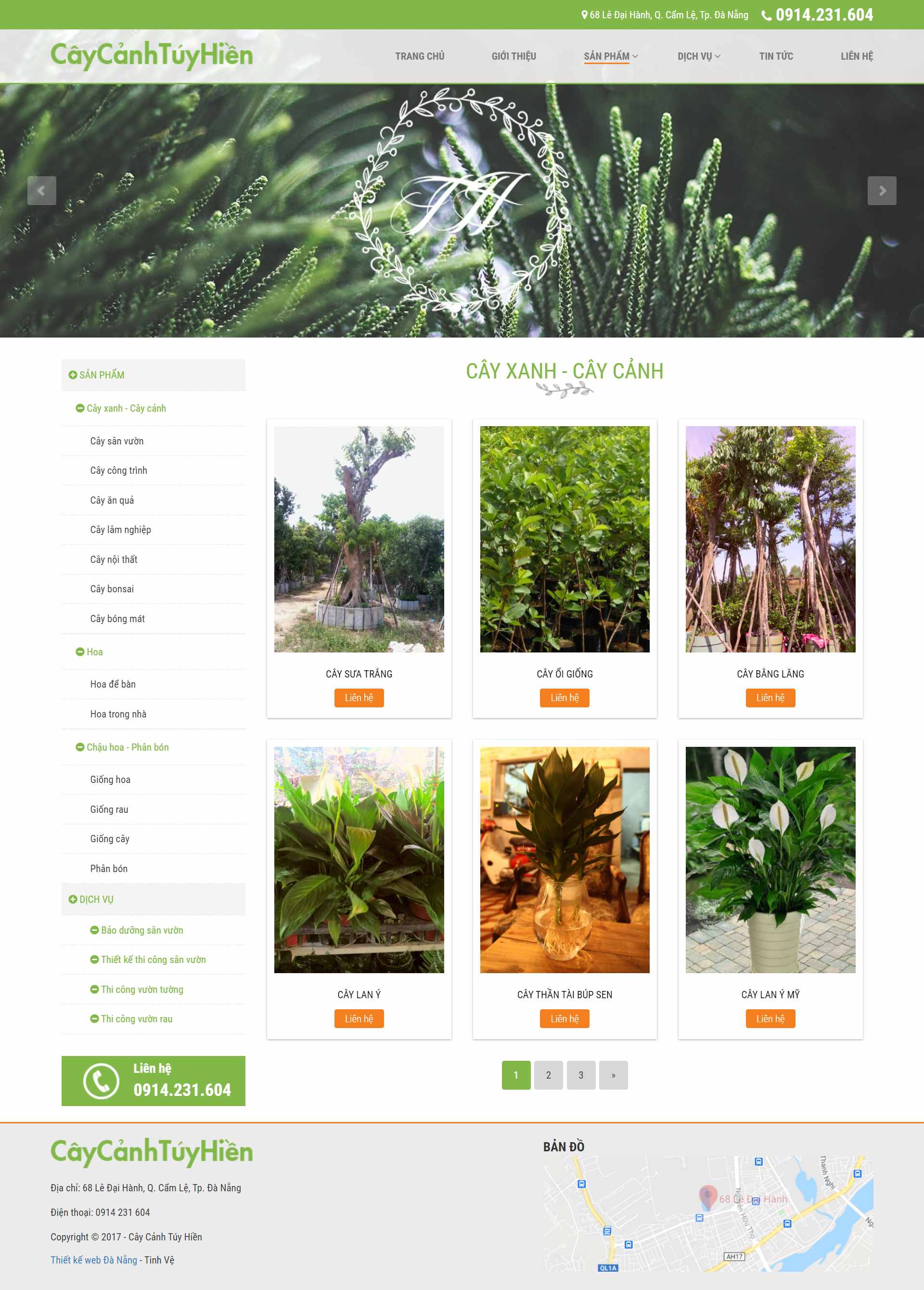 Thiết kế Web mua bán cây cảnh caycanhtuyhien.com