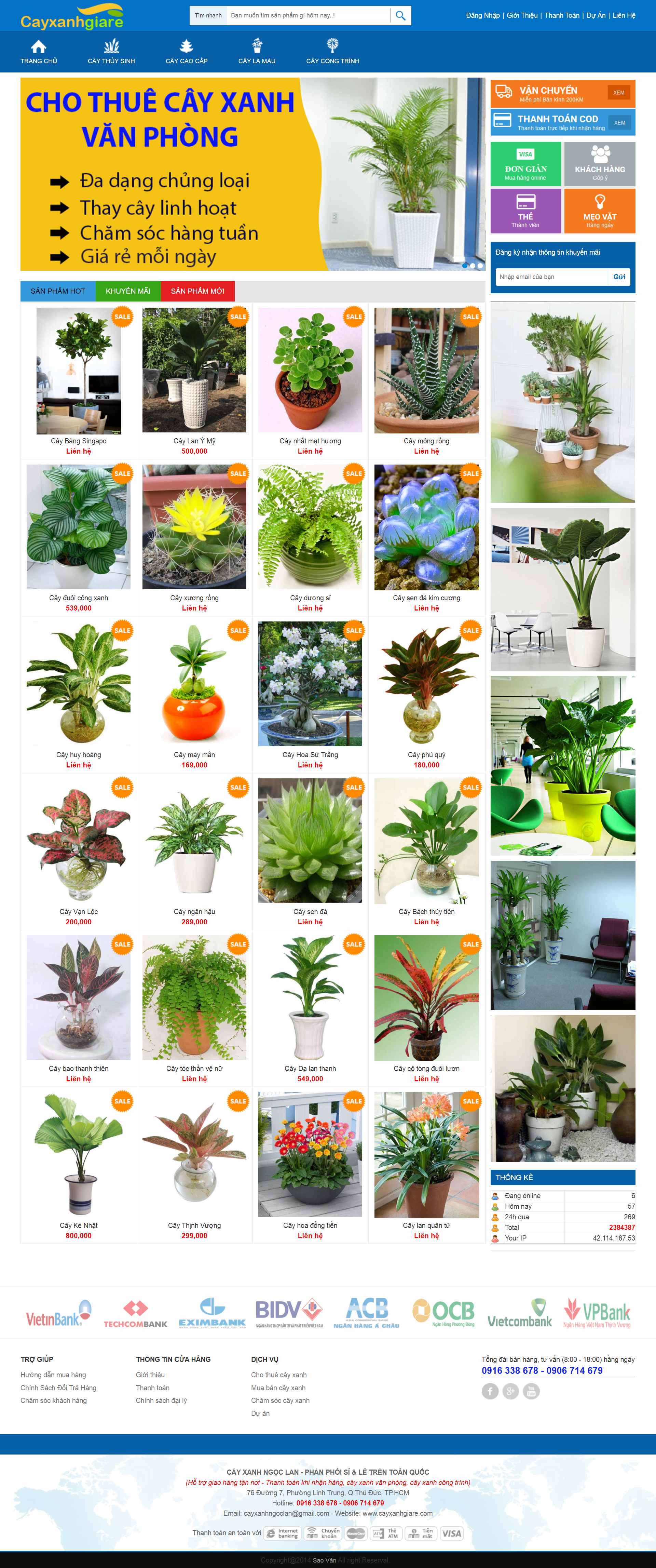 Thiết kế Web mua bán cây cảnh cayxanhgiare.com