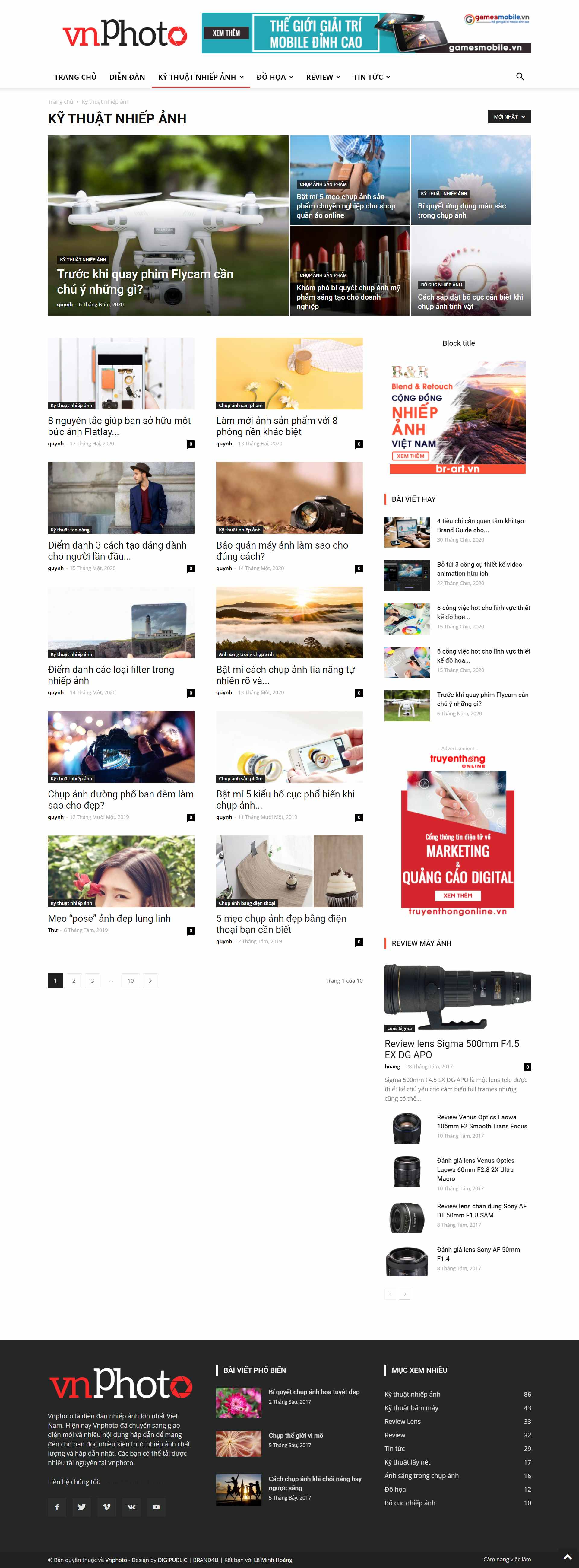 Thiết kế Web nhiếp ảnh gia vnphoto.vn