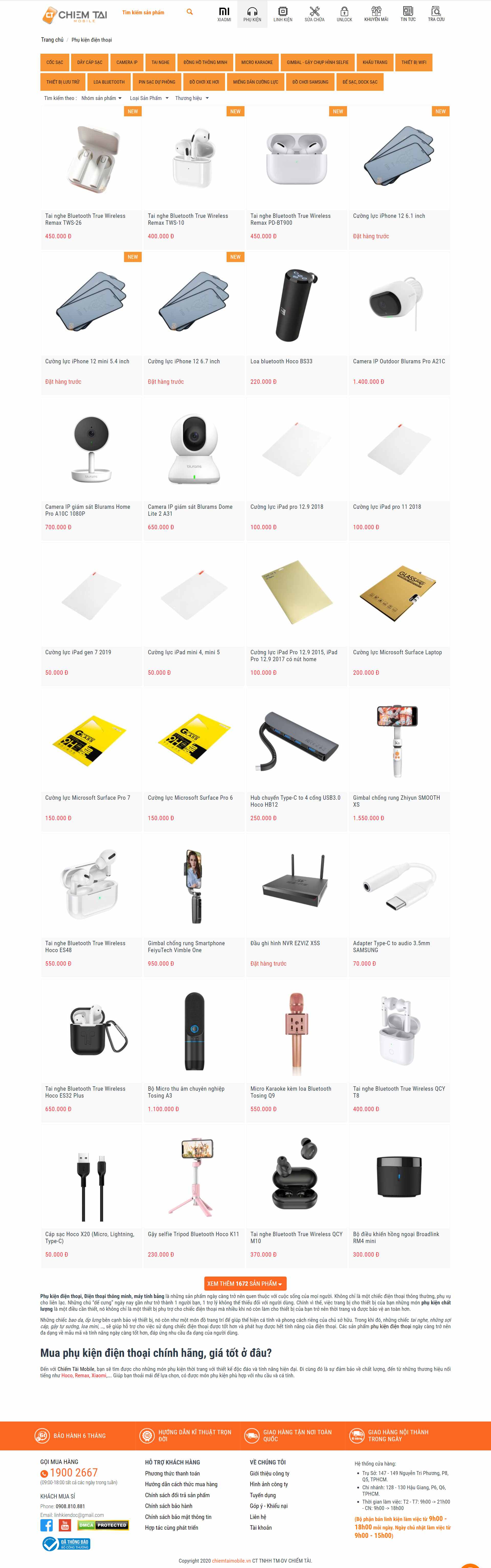 Thiết kế Web phụ kiện điện thoại chiemtaimobile.vn