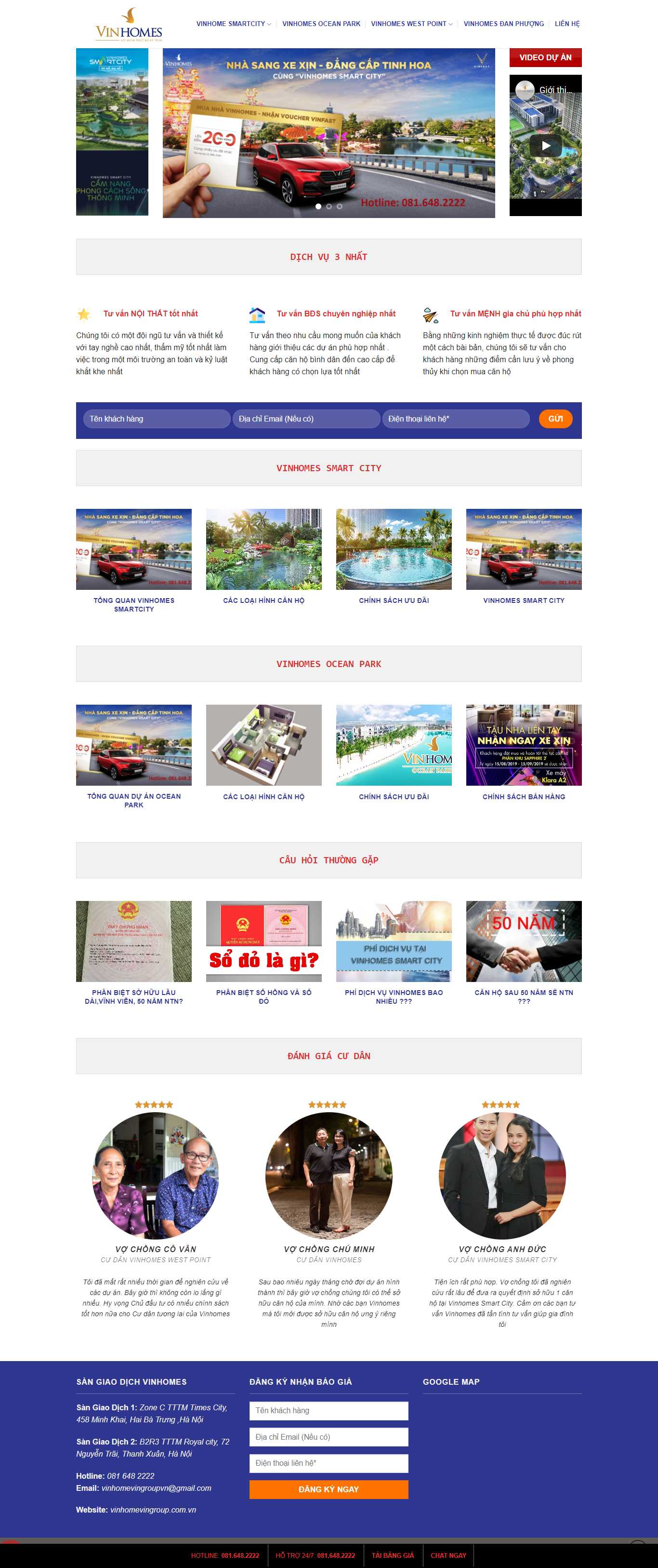 Thiết kế Web mua bán căn hộ vinhomevingroup.com.vn