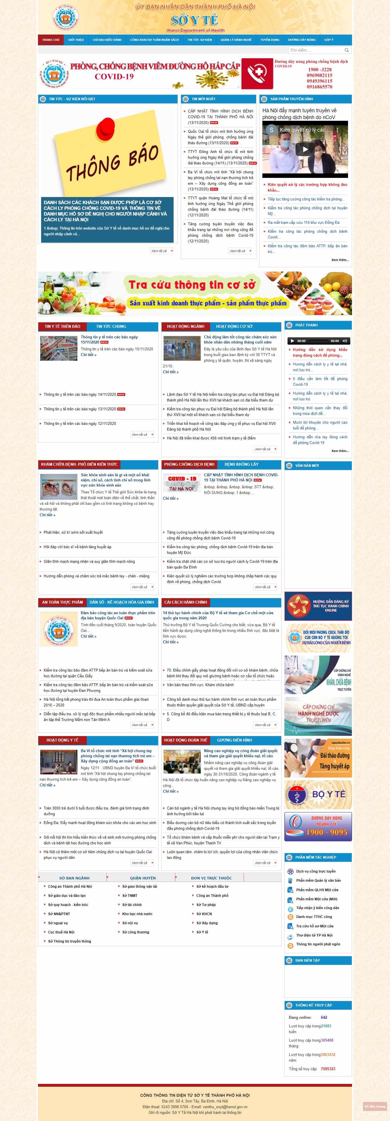 Thiết kế Web y tế soyte.hanoi.gov.vn