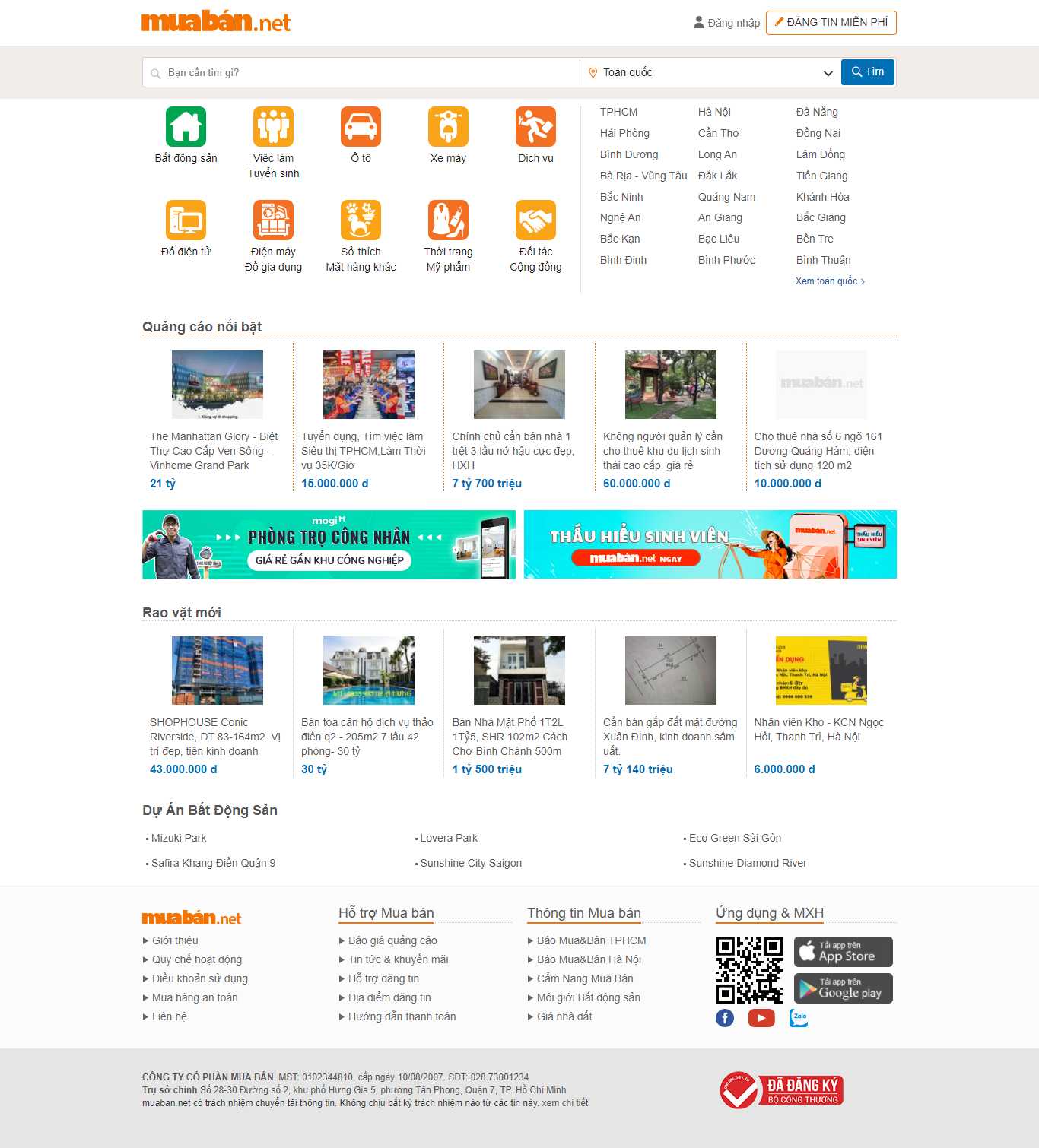 Thiết kế Web mua bán căn hộ muaban.net