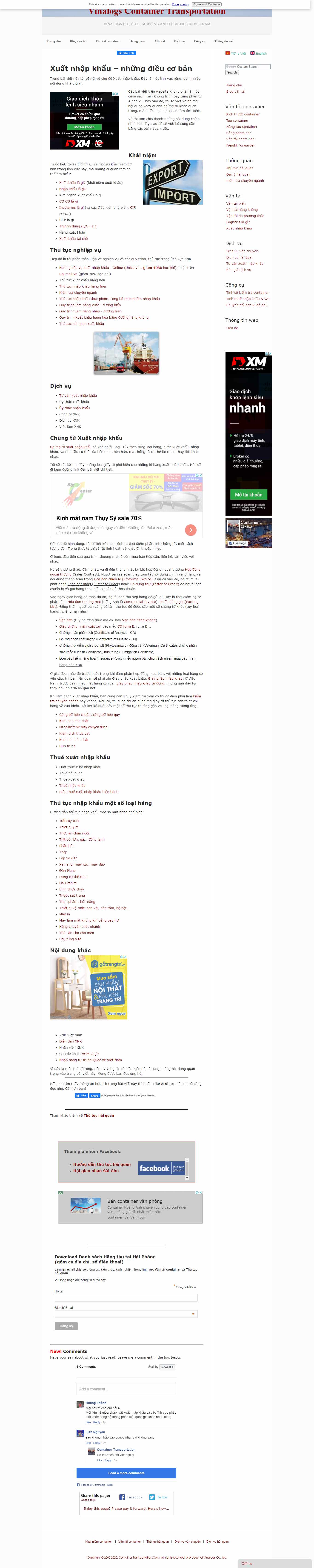 Thiết kế Web xuất nhập khẩu container-transportation.com