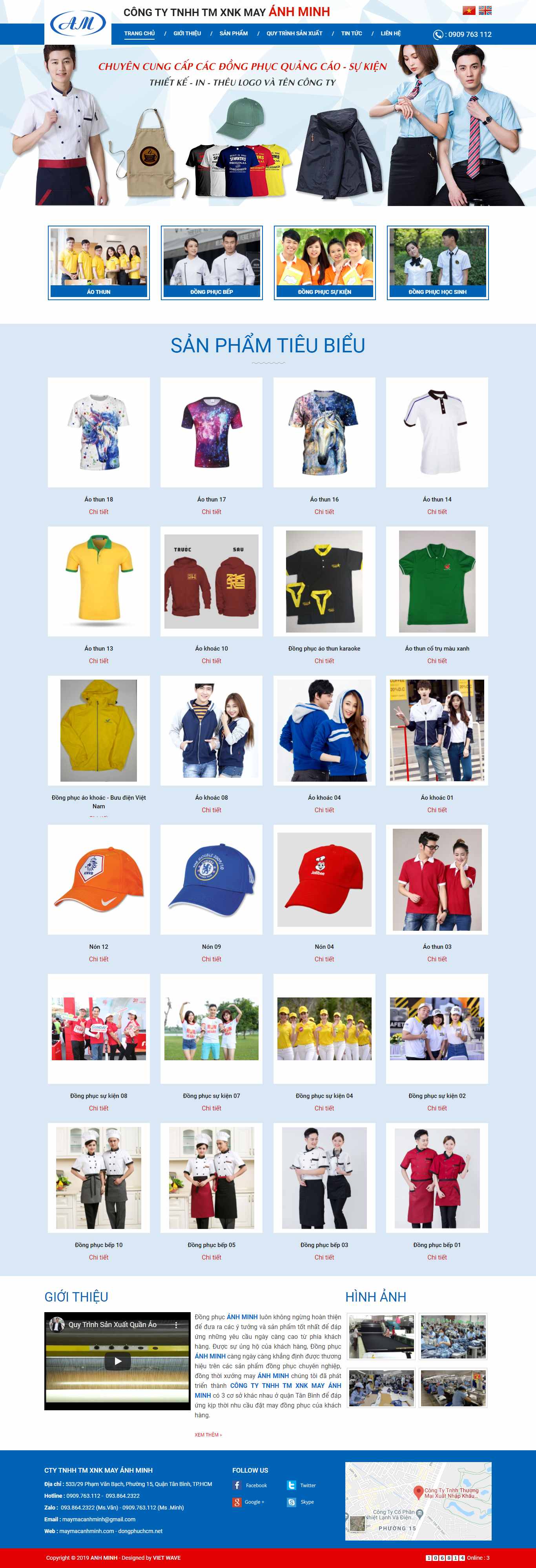 Thiết kế Web may áo thun maymacanhminh.com