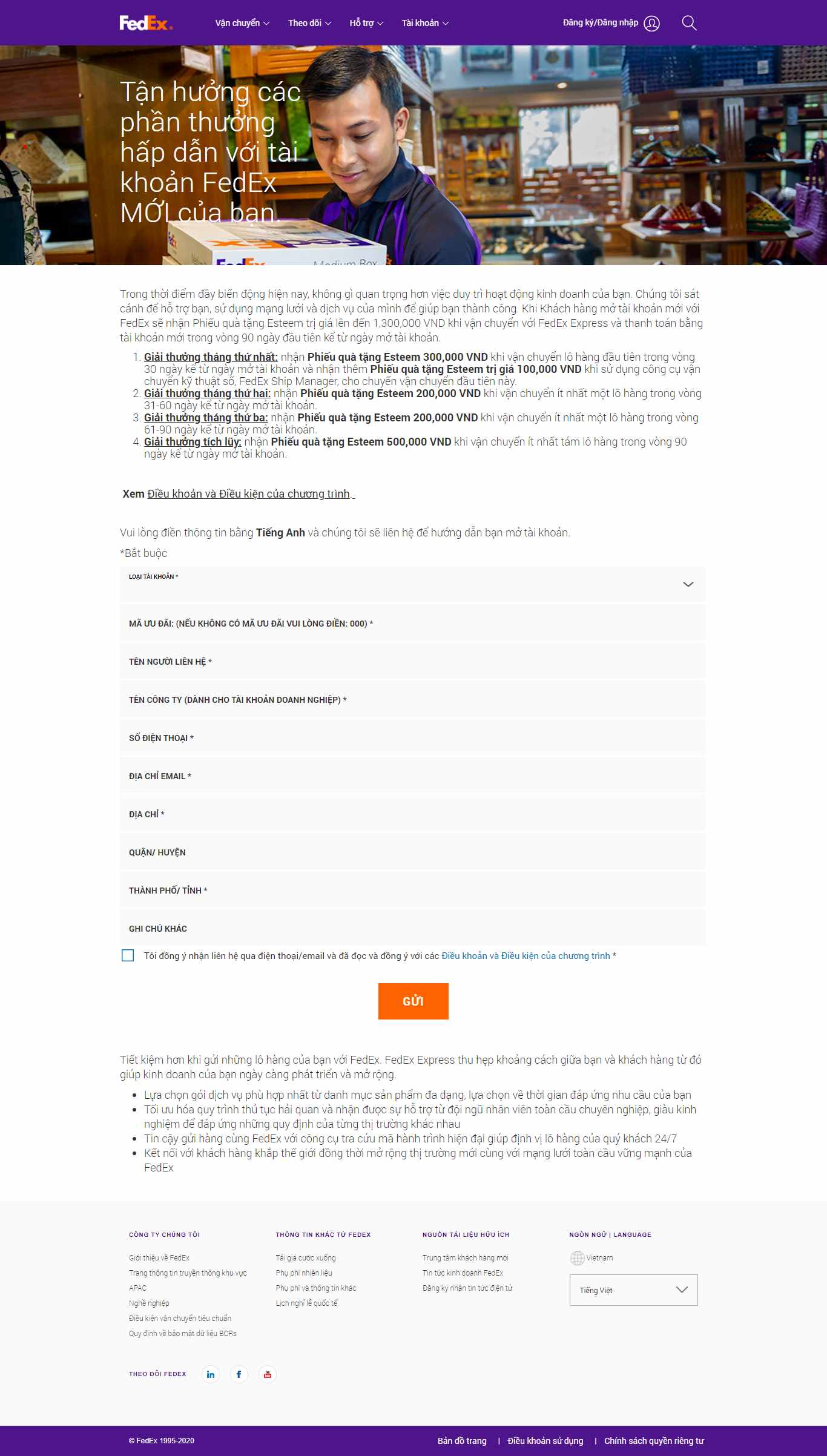 Thiết kế Web chuyển phát nhanh fedex.com