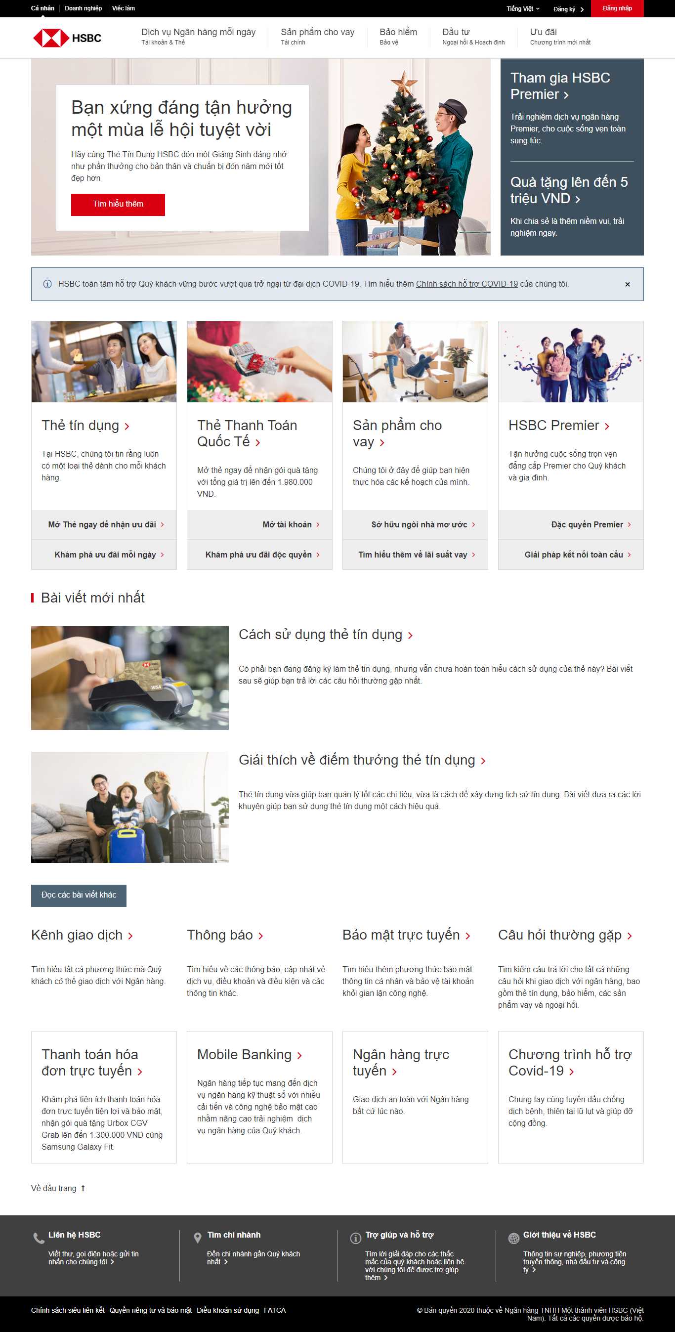 Thiết kế Web ngân hàng hsbc.com.vn