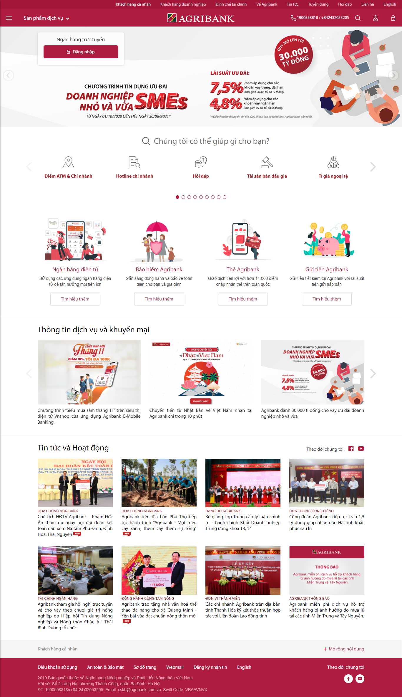 Thiết kế Web ngân hàng agribank.com.vn