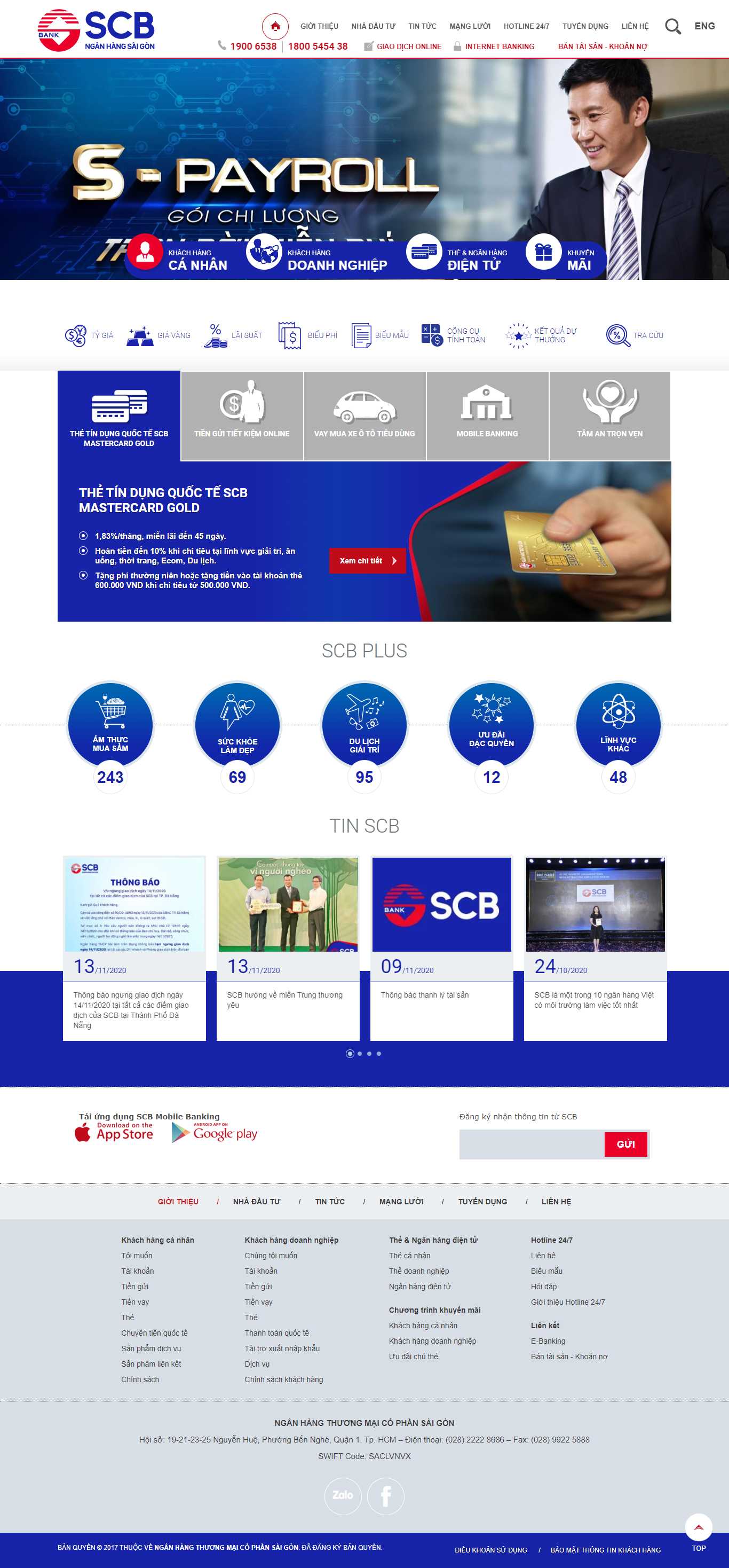 Thiết kế Web ngân hàng scb.com.vn