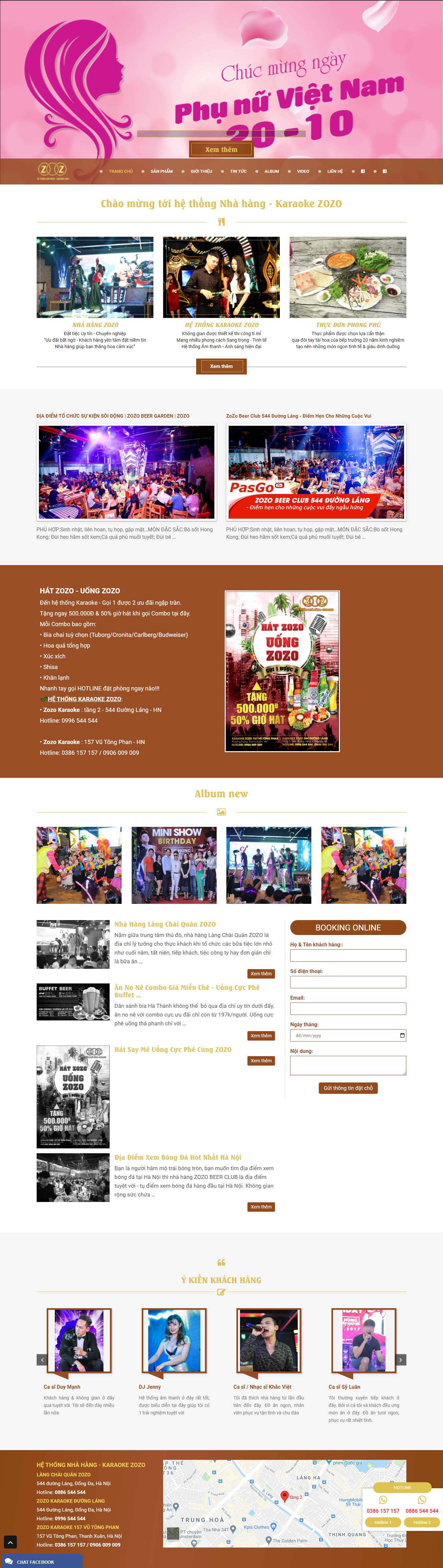 Thiết kế Web nhà hàng hethongzozo.vn