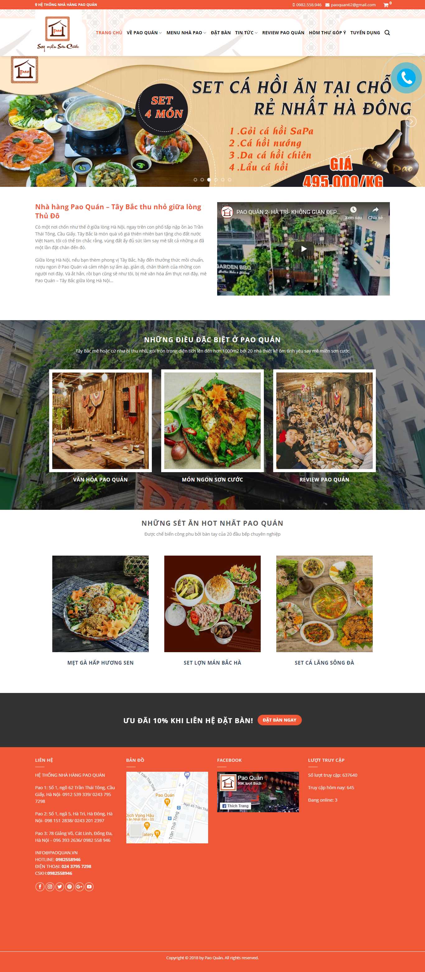 Thiết kế Web nhà hàng paoquan.vn