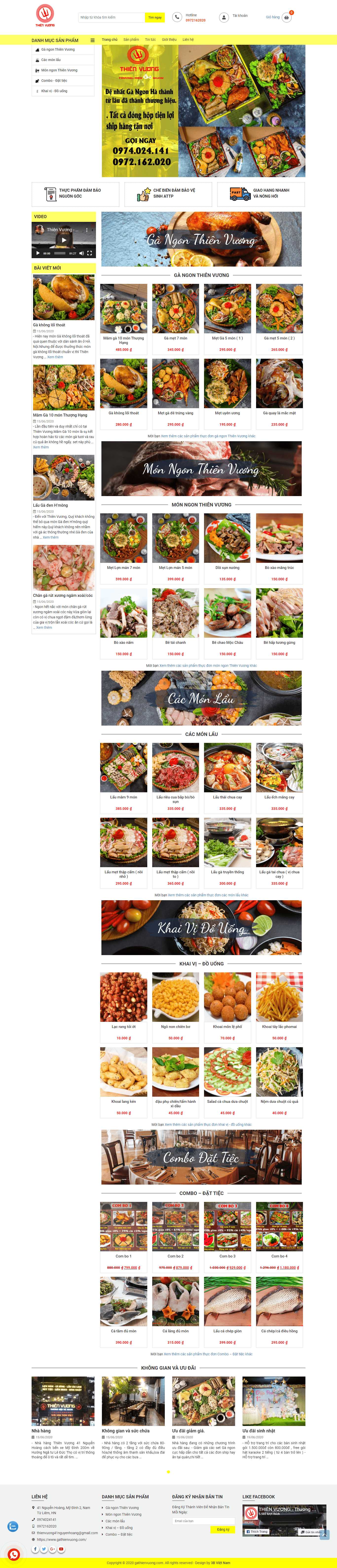 Thiết kế Web nhà hàng gathienvuong.com