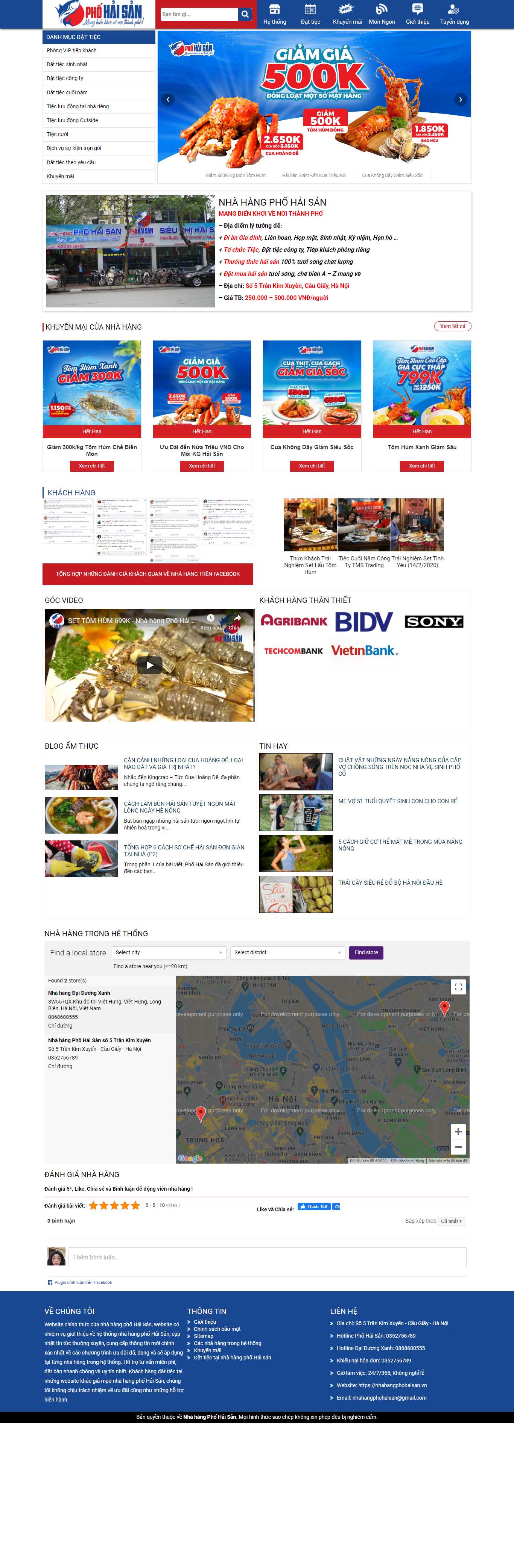 Thiết kế Web nhà hàng nhahangphohaisan.vn