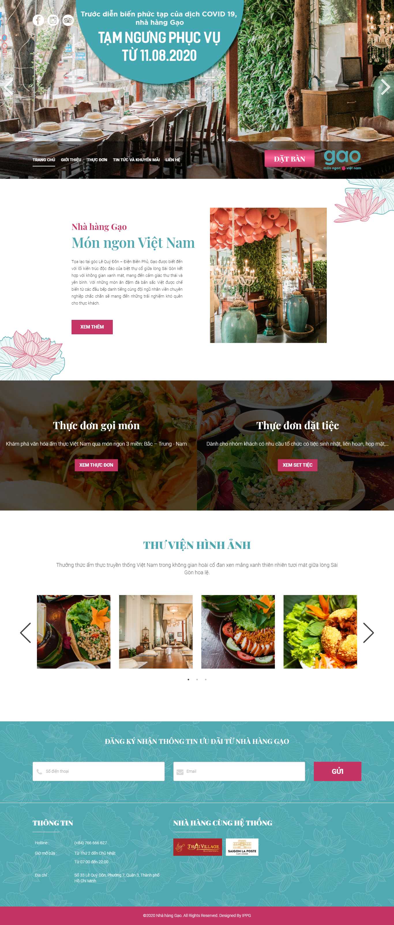 Thiết kế Web nhà hàng nhahanggao.vn