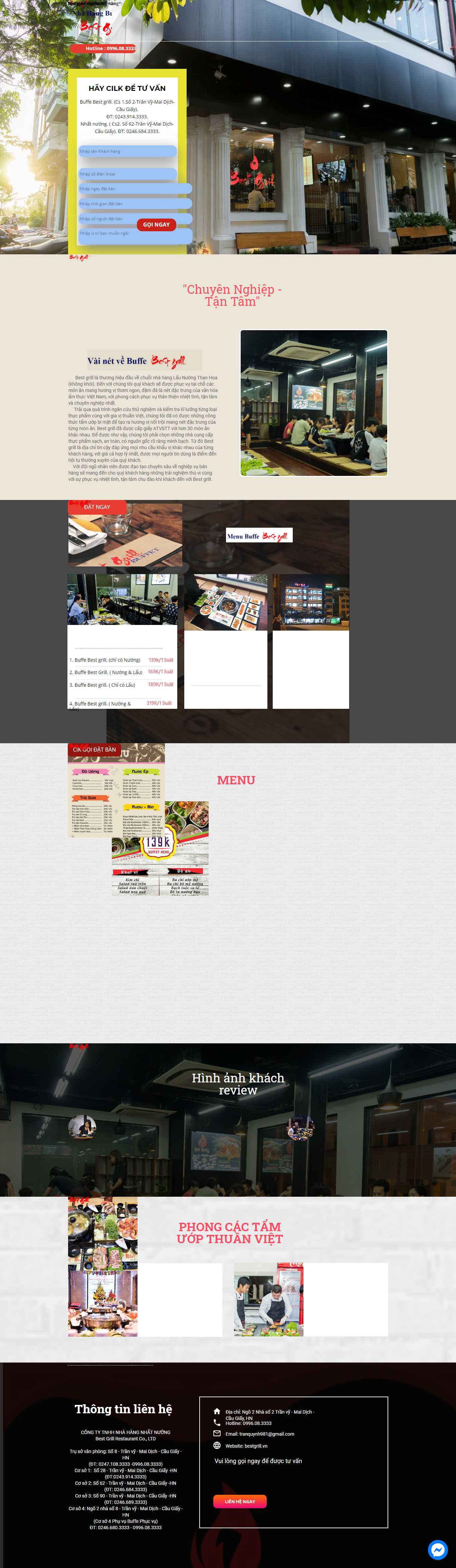 Thiết kế Web nhà hàng lẩu nướng bestgrill.vn