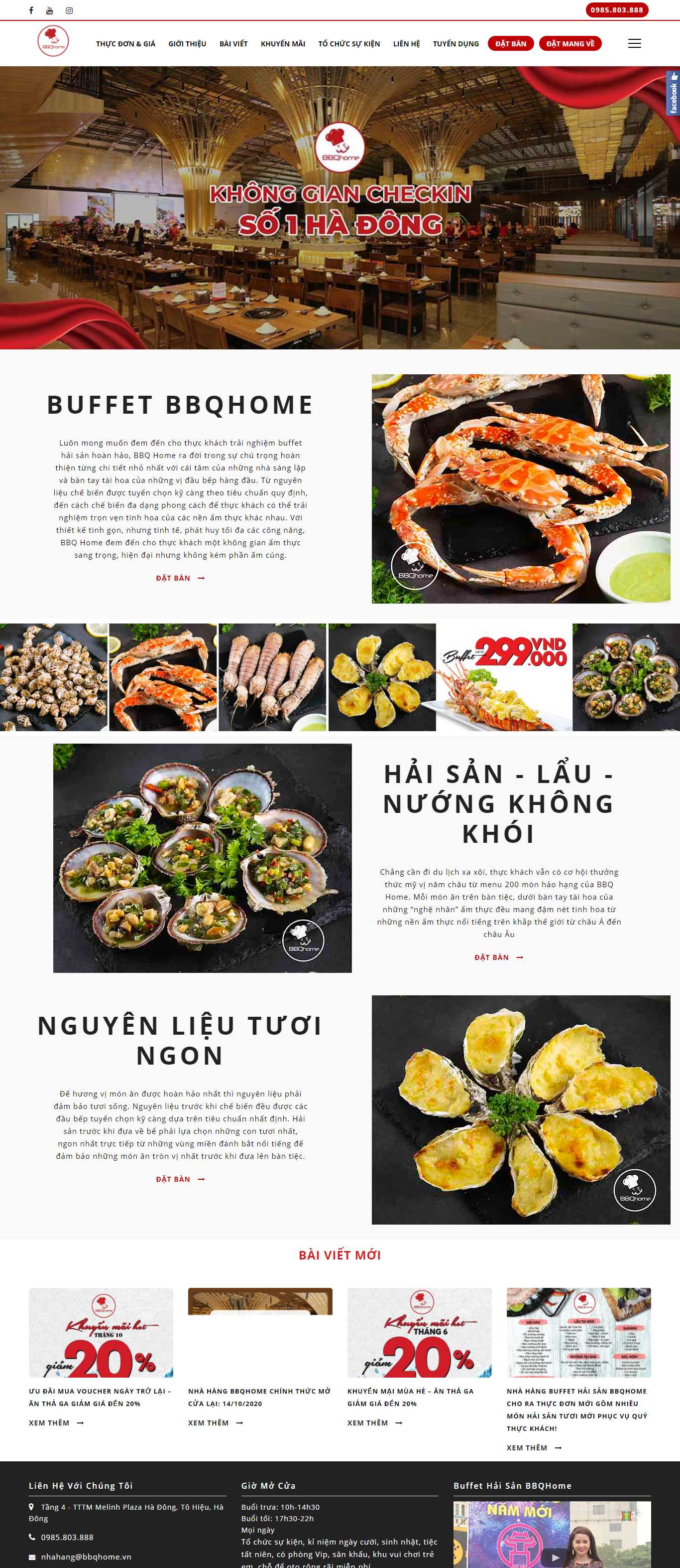 Thiết kế Web nhà hàng lẩu nướng bbqhome.vn