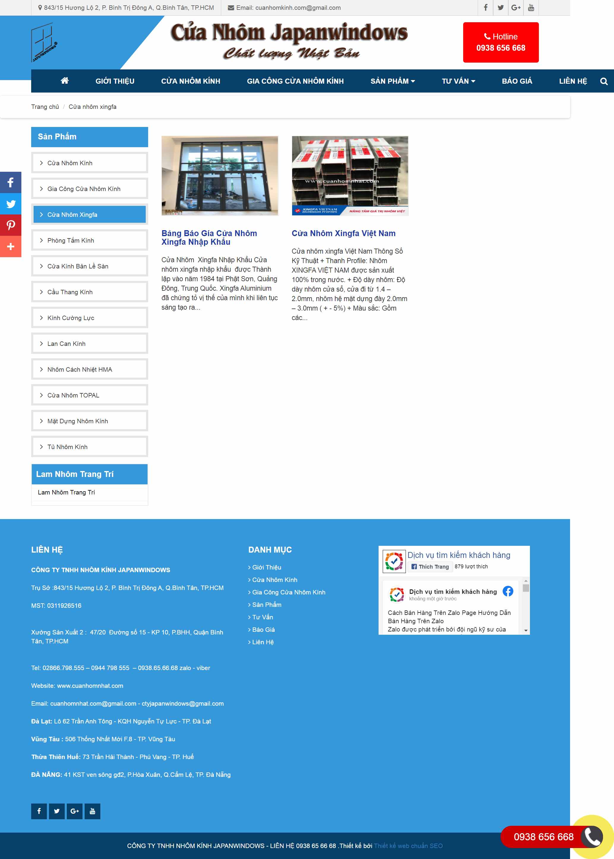Thiết kế Web nhôm kính cuanhomnhat.com