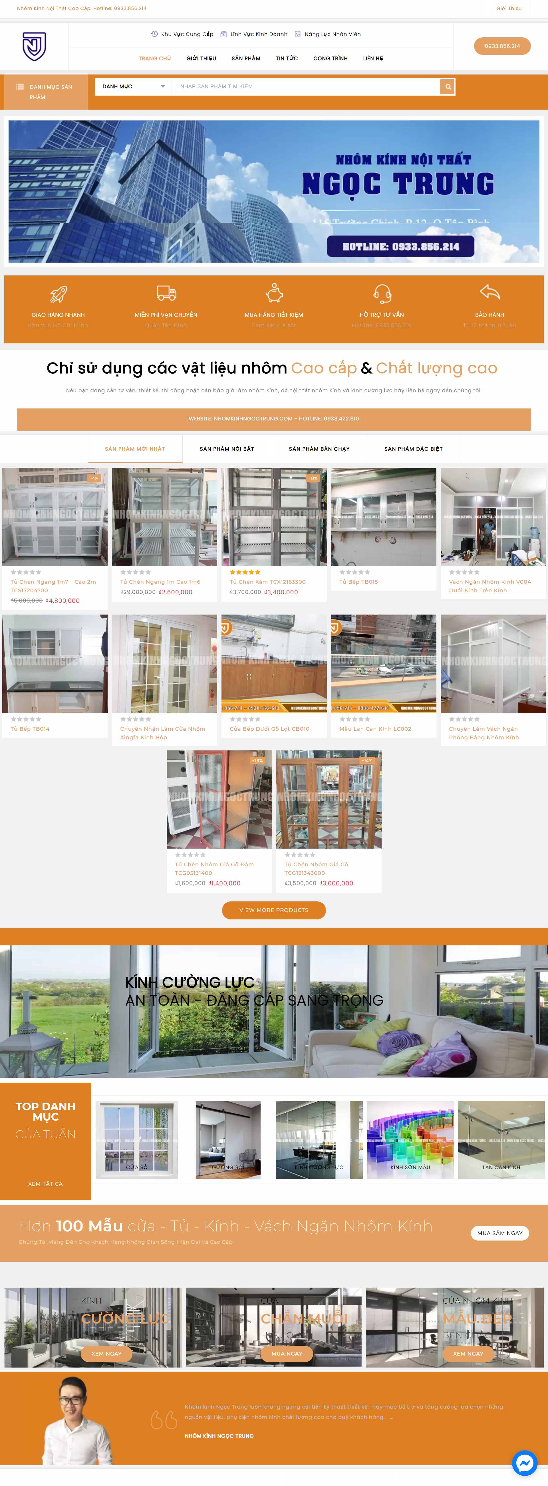 Thiết kế Web nhôm kính nhomkinhngoctrung.com
