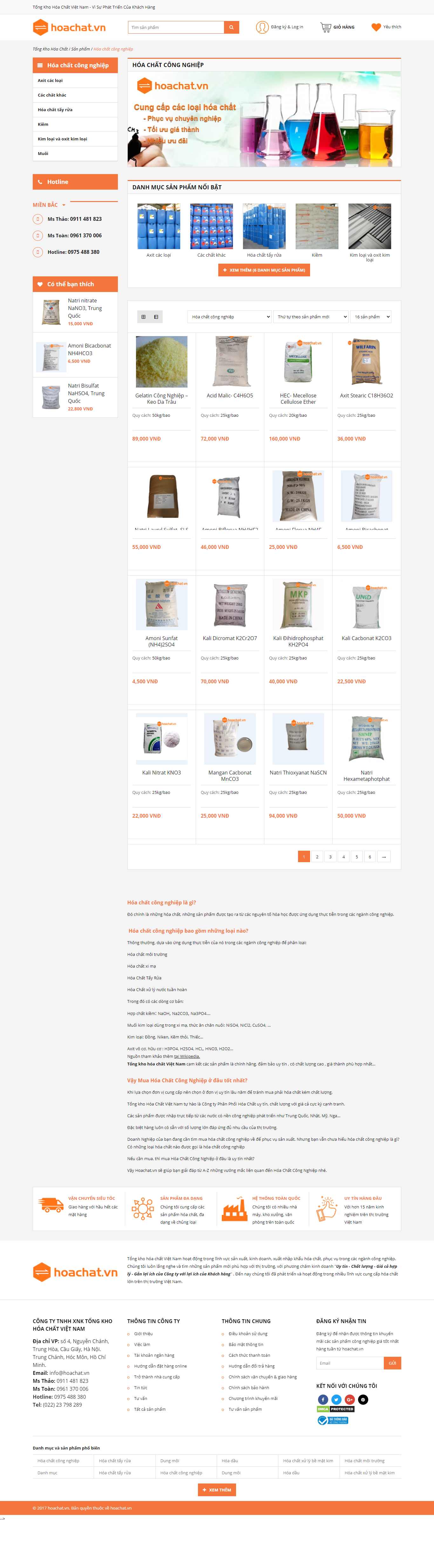 Thiết kế Web hóa chất công nghiệp hoachat.vn