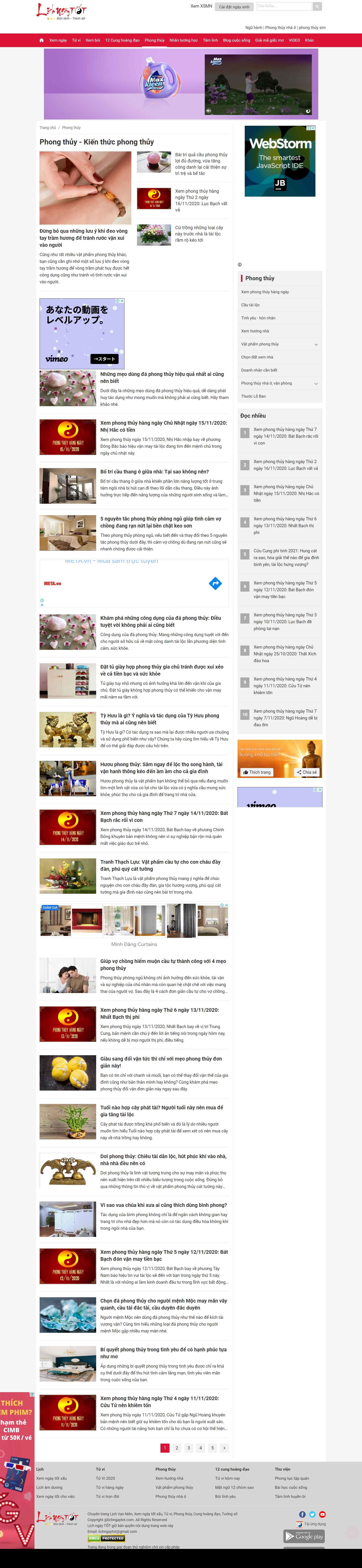 Thiết kế Web phong thủy lichngaytot.com