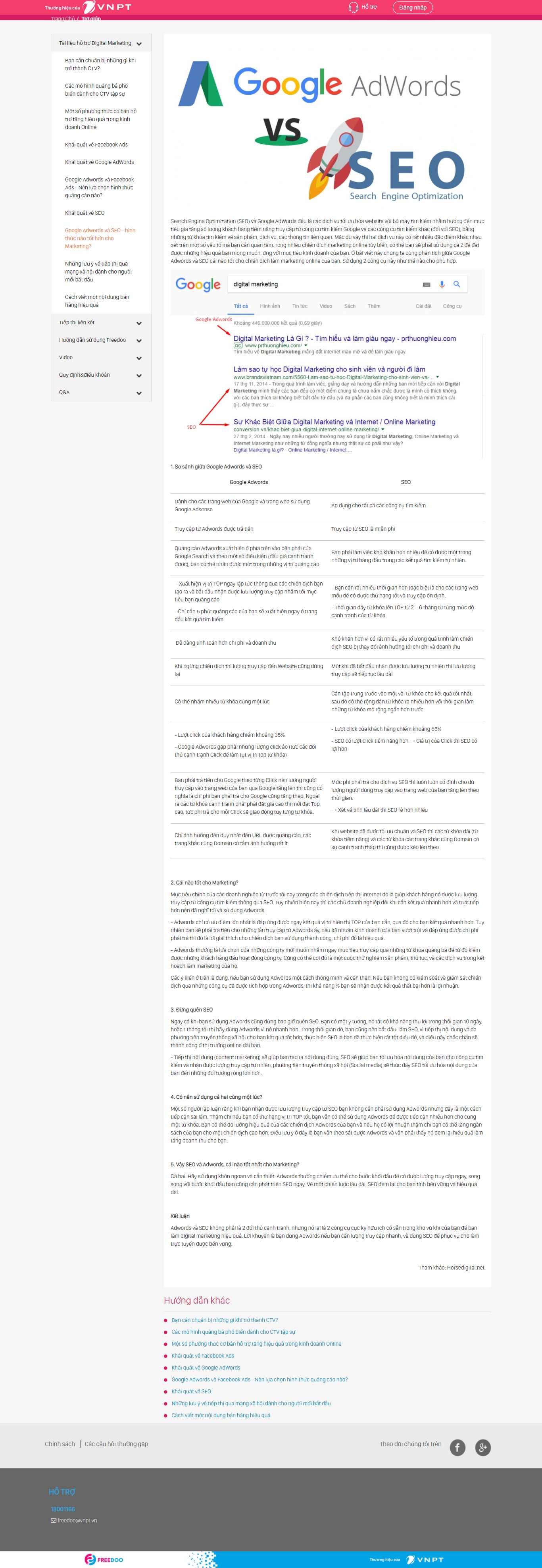 Thiết kế Web chuẩn seo google freedoo.vnpt.vn