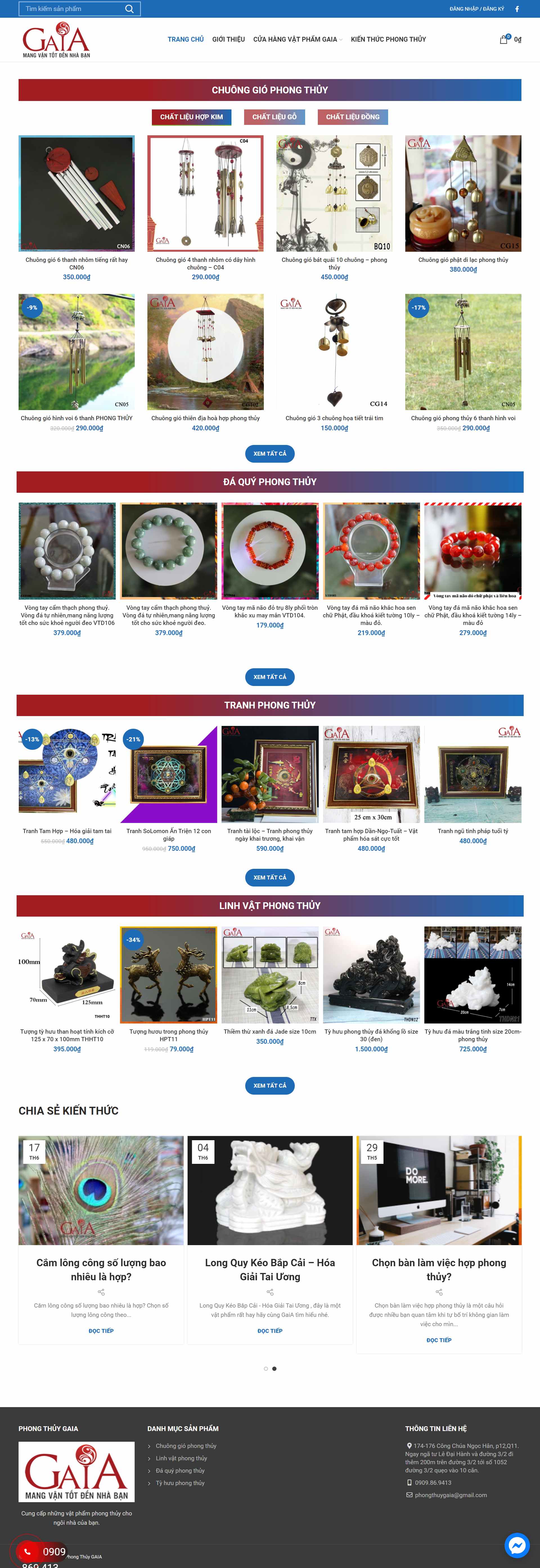 Thiết kế Web phong thủy phongthuygaia.com